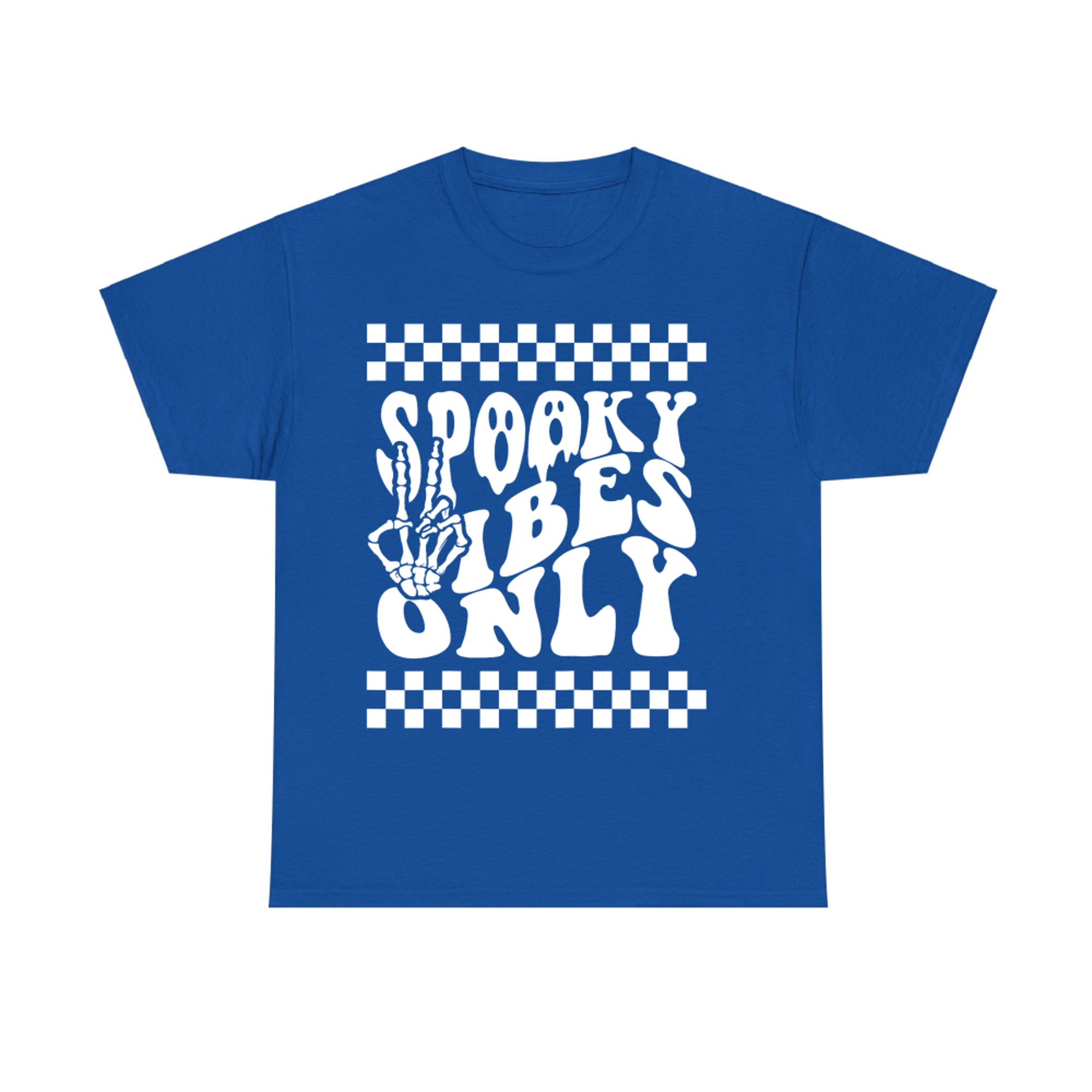 Spooky Vibes Only Skeleton Peace Sign Halloween T-Shirt