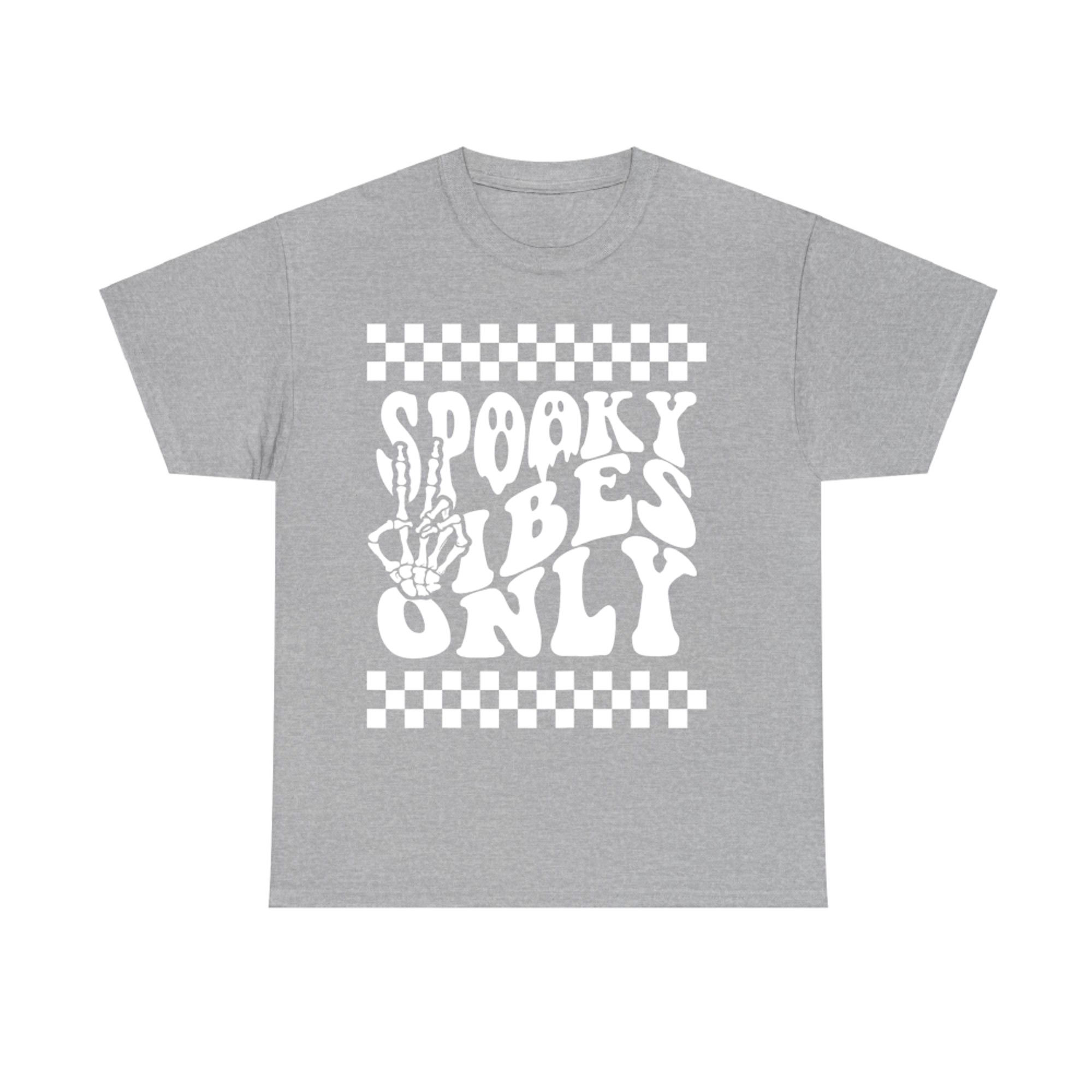 Spooky Vibes Only Skeleton Peace Sign Halloween T-Shirt
