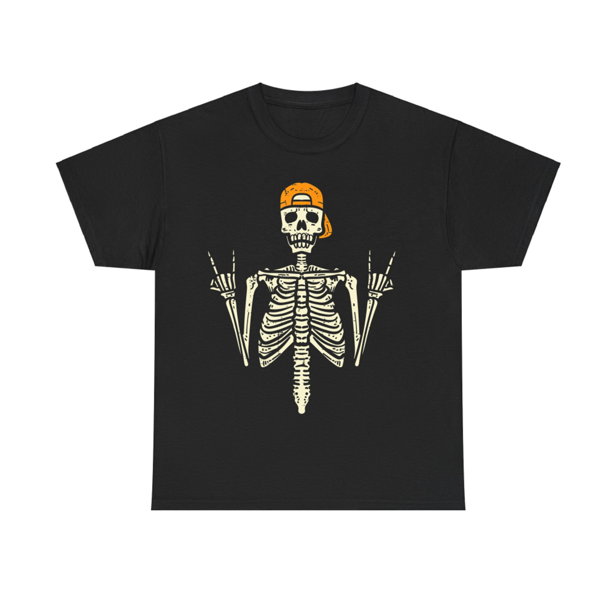 Cool Skeleton Rock On Skater Halloween Costume T-Shirt