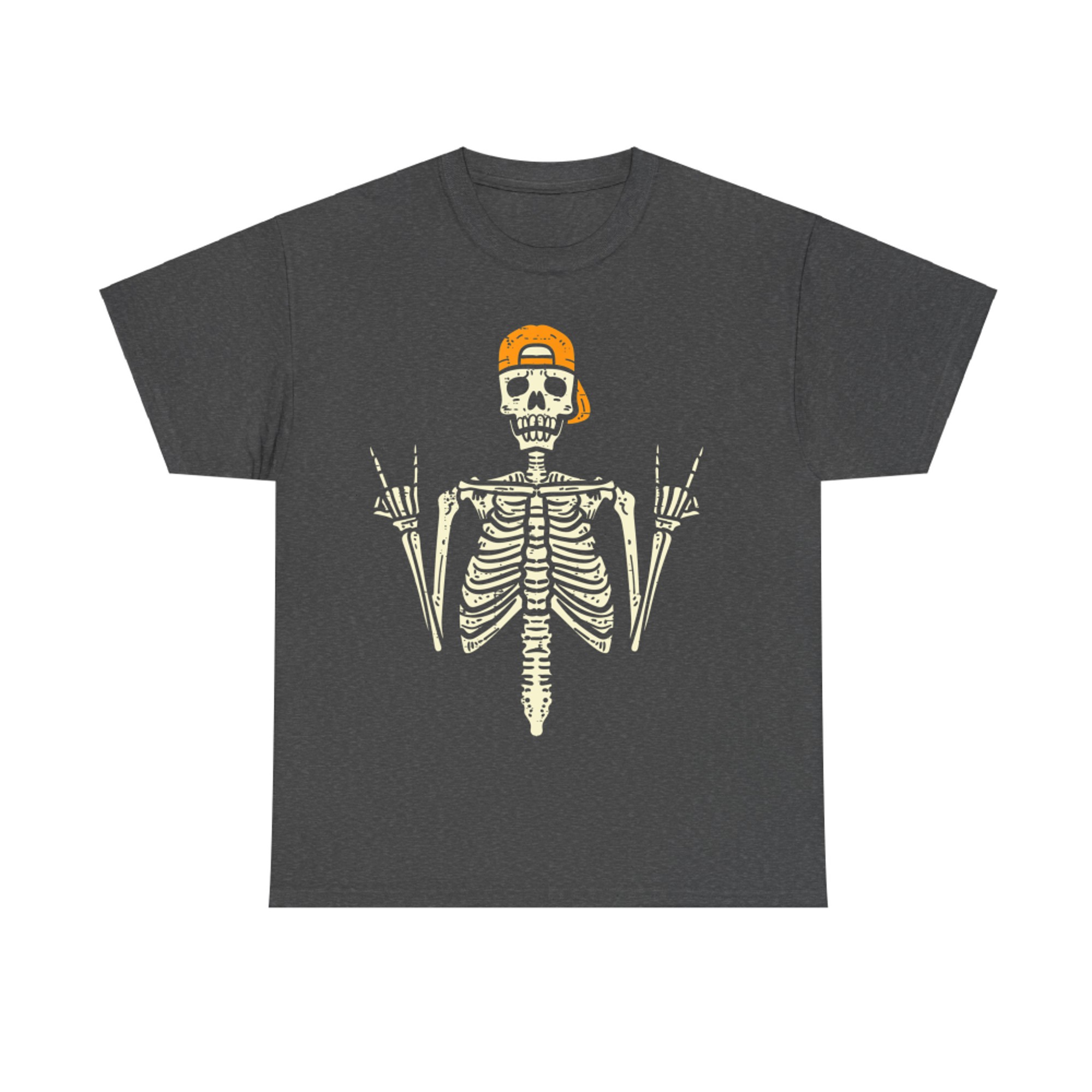 Cool Skeleton Rock On Skater Halloween Costume T-Shirt