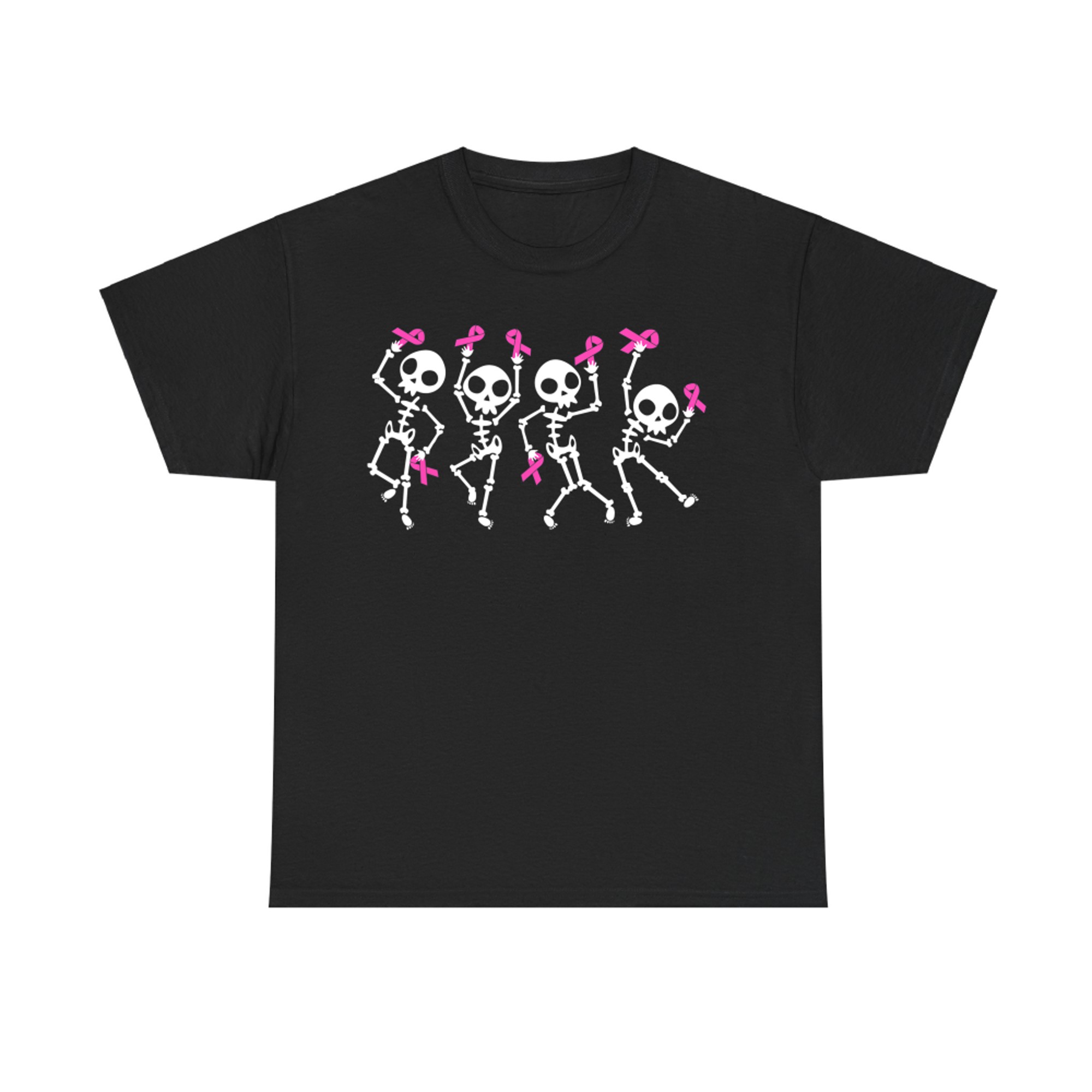Dancing Skeletons Pink Ribbon Awareness Halloween Costume T-Shirt