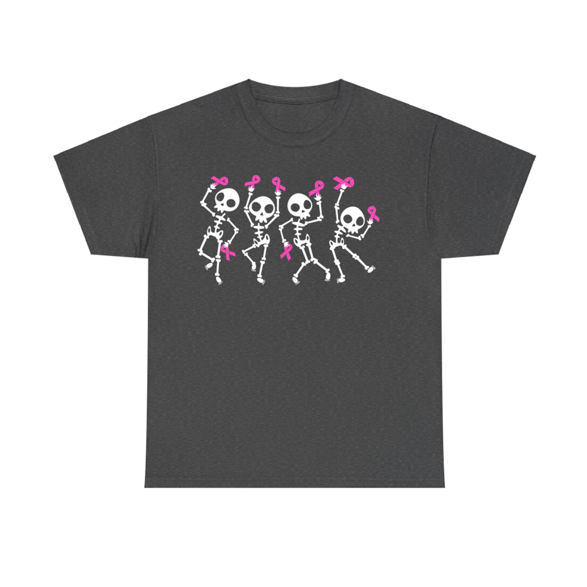 Dancing Skeletons Pink Ribbon Awareness Halloween Costume T-Shirt
