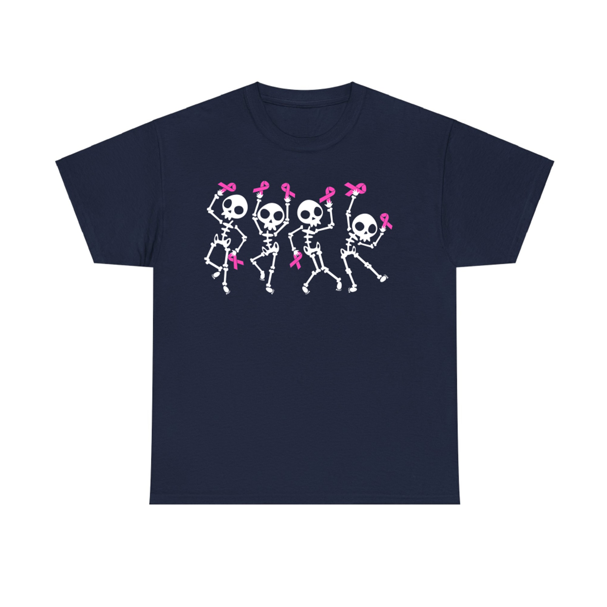 Dancing Skeletons Pink Ribbon Awareness Halloween Costume T-Shirt