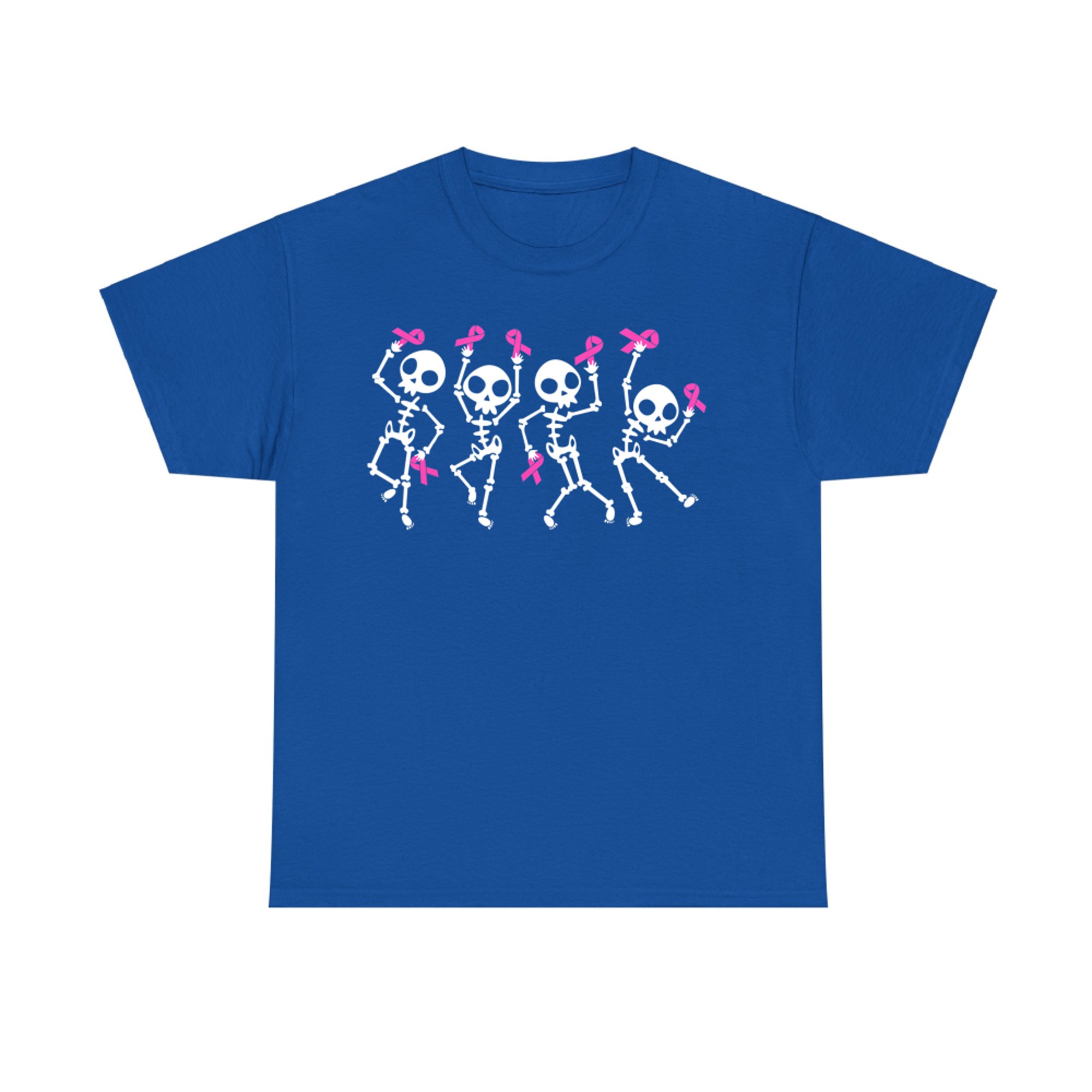 Dancing Skeletons Pink Ribbon Awareness Halloween Costume T-Shirt