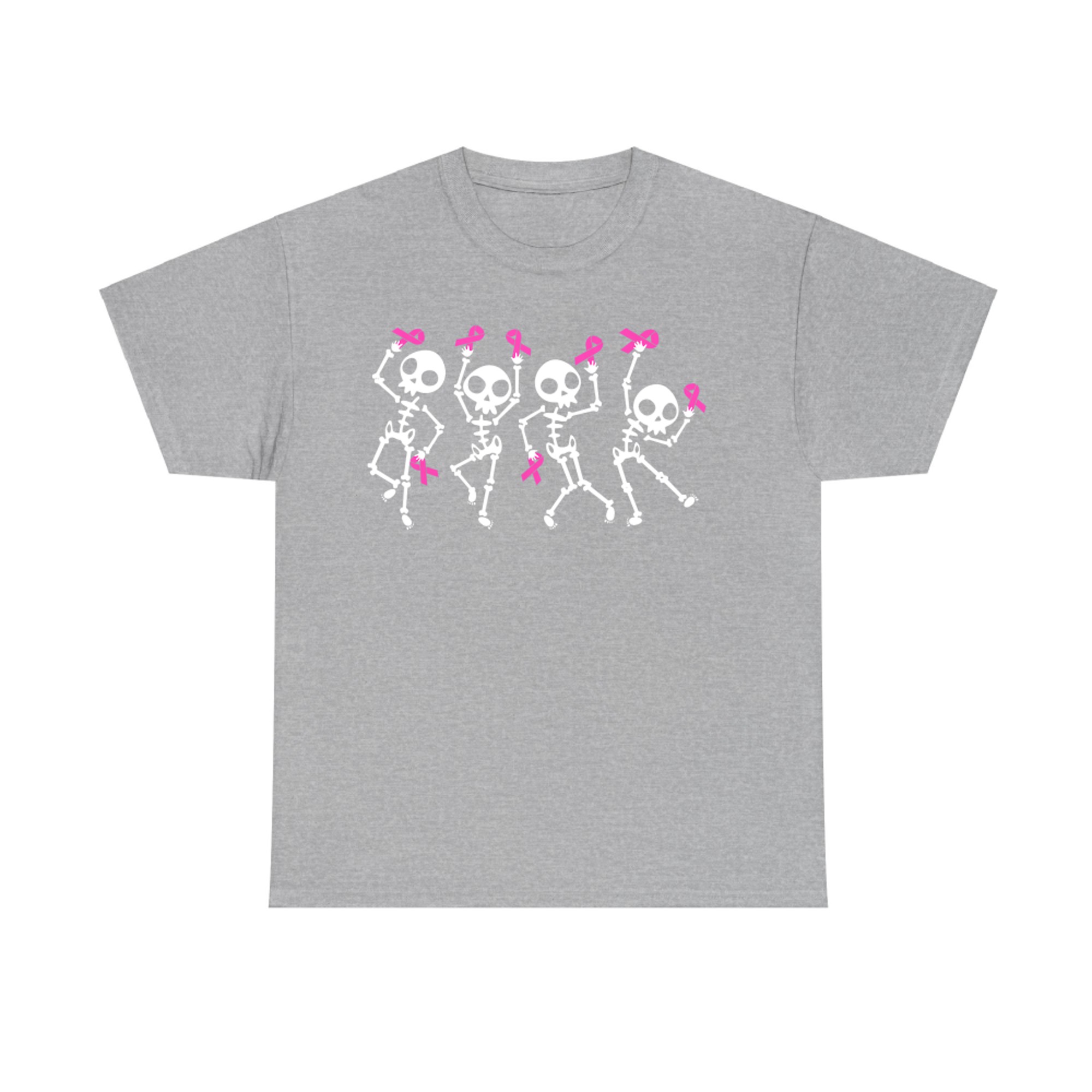 Dancing Skeletons Pink Ribbon Awareness Halloween Costume T-Shirt
