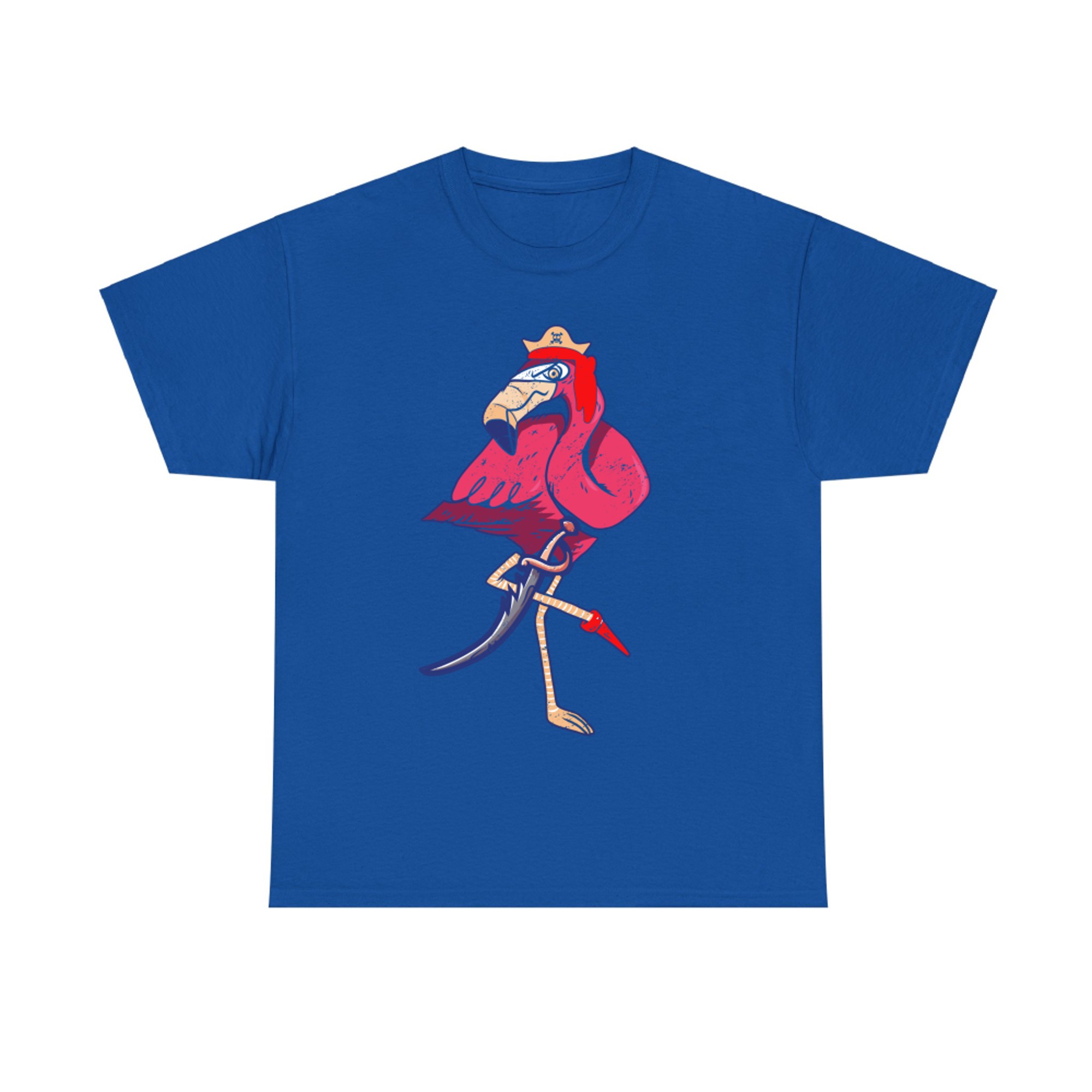 Flamingo Dressed as Pirate Funny Halloween Apparel T-Shirt