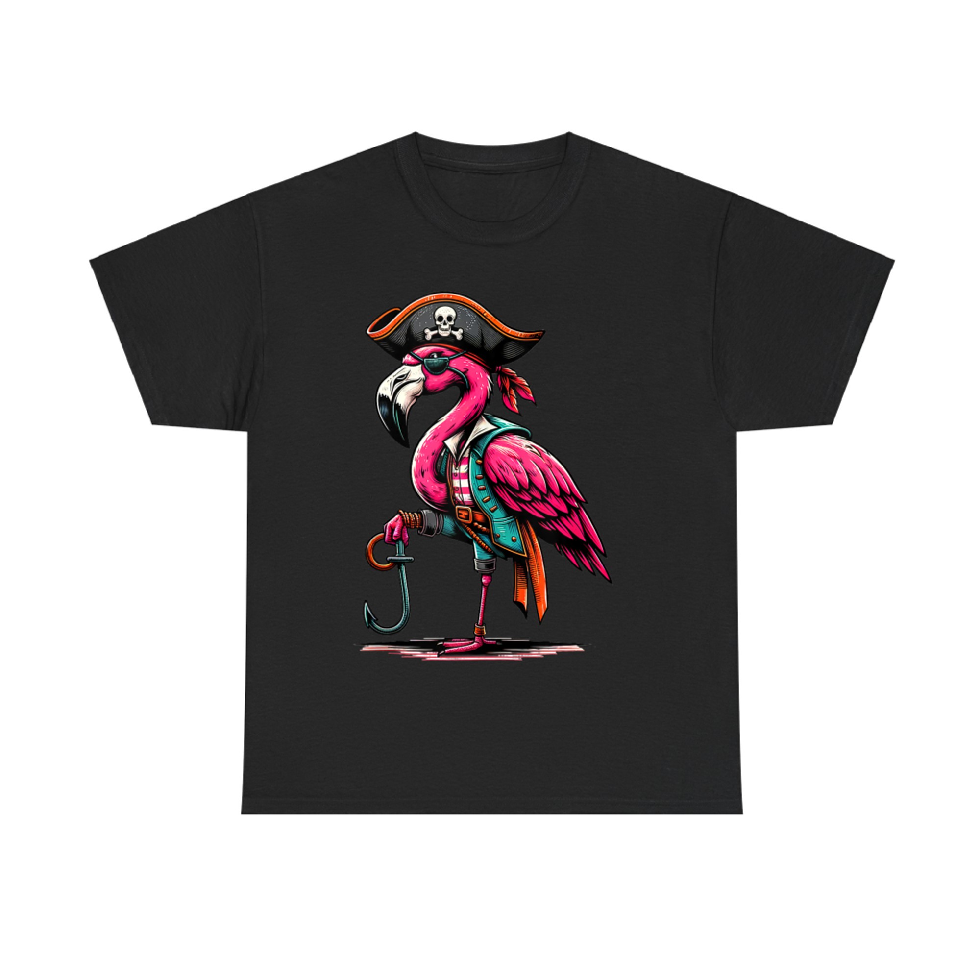 Flamingo Pirate Halloween Costume Funny Tropical T-Shirt