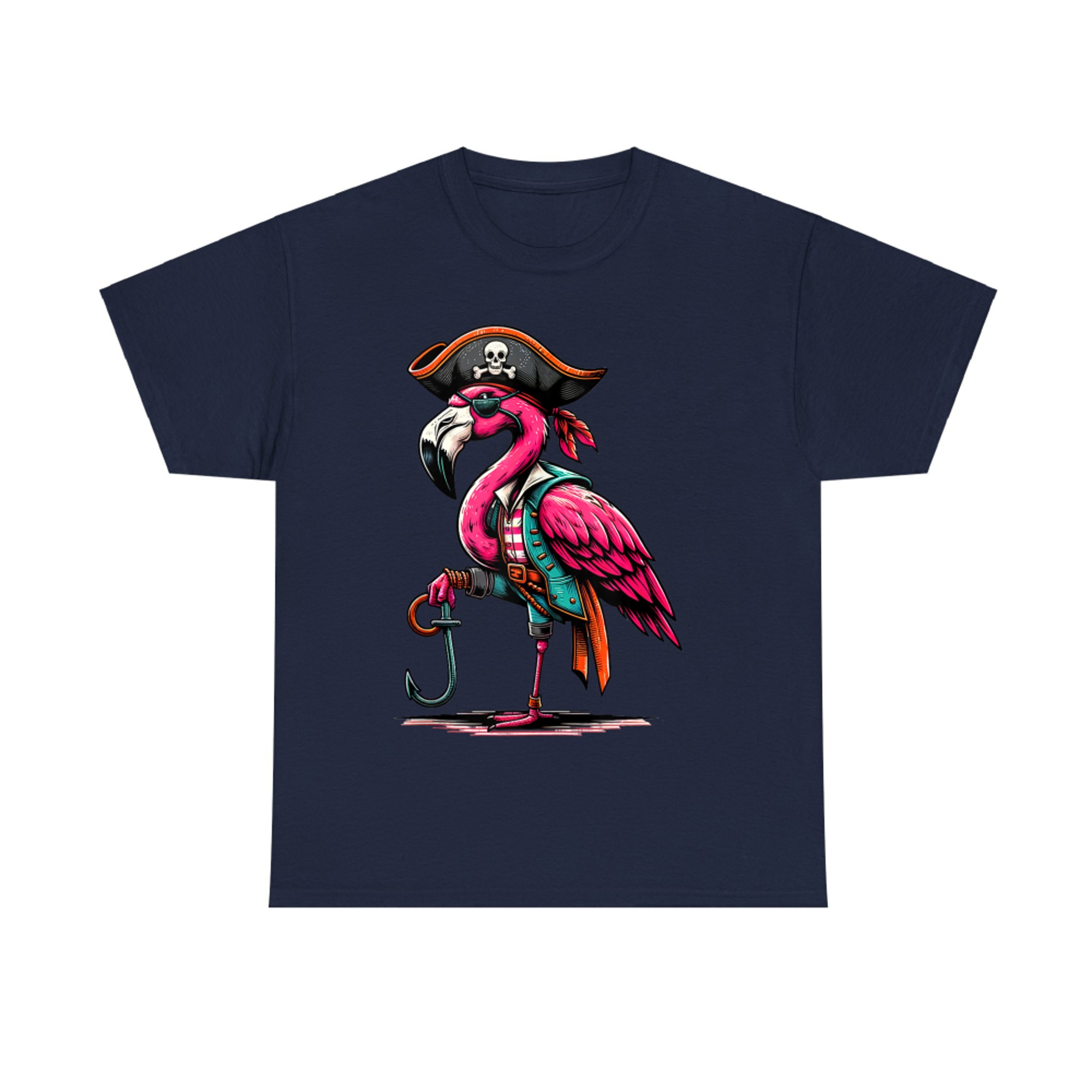 Flamingo Pirate Halloween Costume Funny Tropical T-Shirt