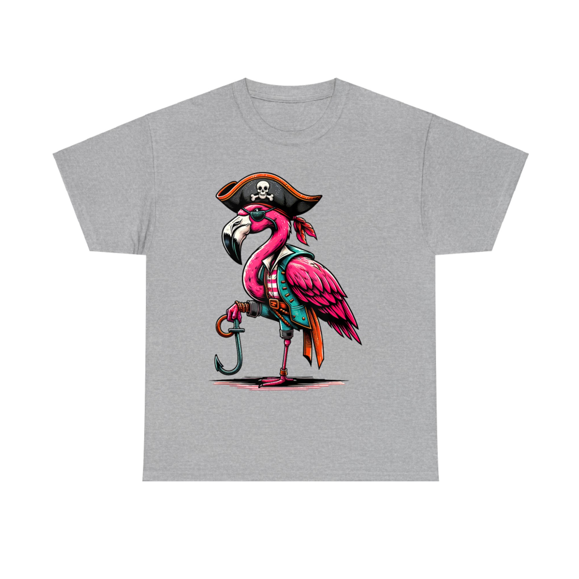 Flamingo Pirate Halloween Costume Funny Tropical T-Shirt