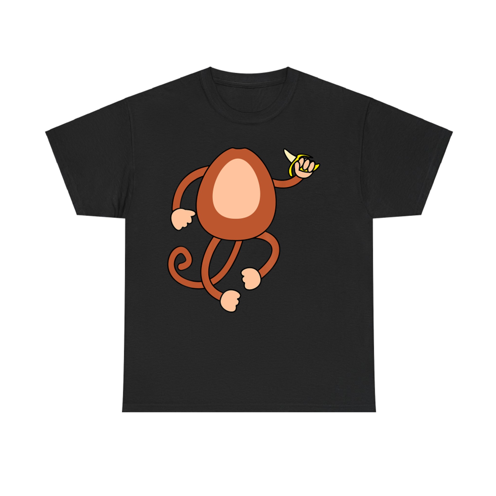 Monkey Holding Banana Costume Funny Easy Halloween T-Shirt