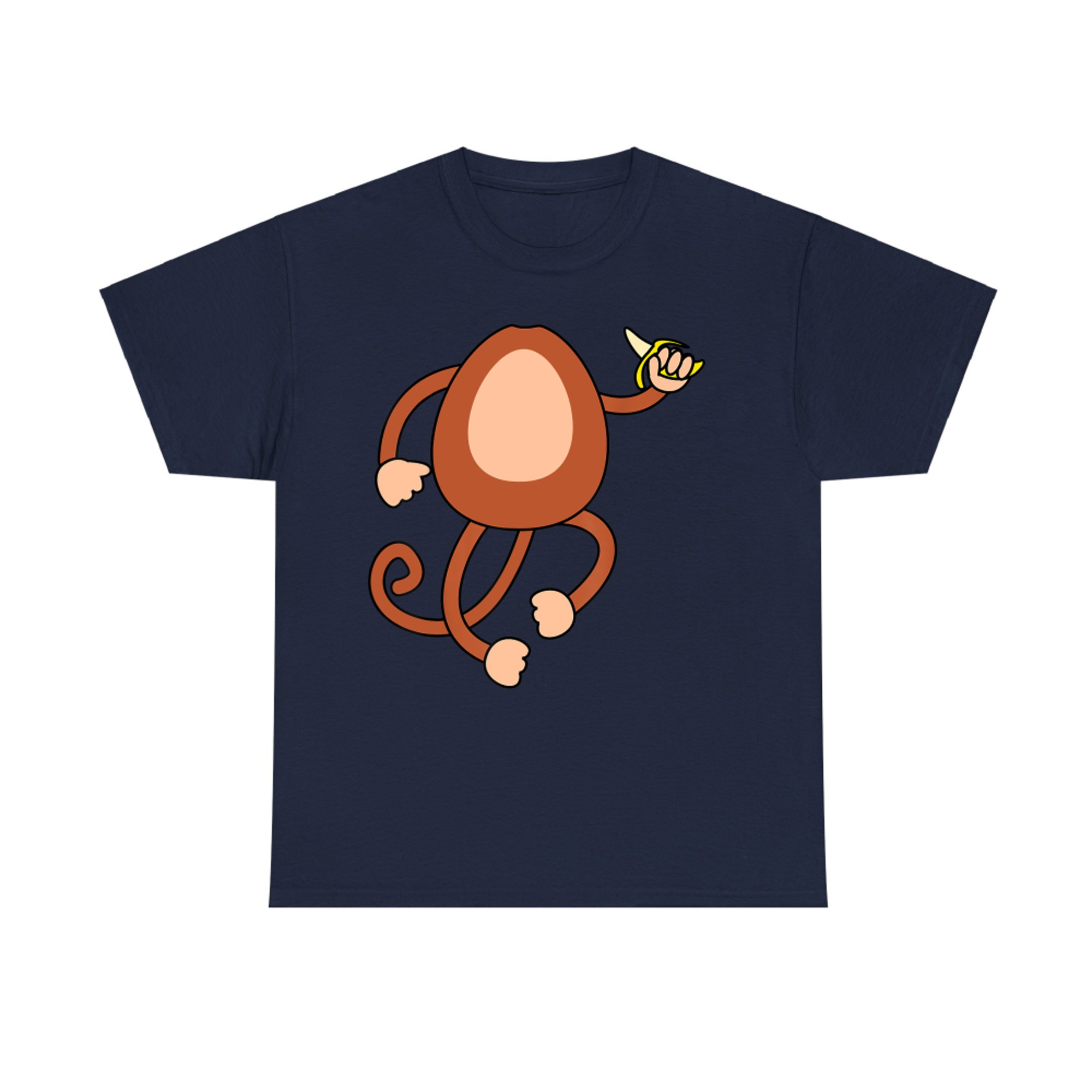 Monkey Holding Banana Costume Funny Easy Halloween T-Shirt