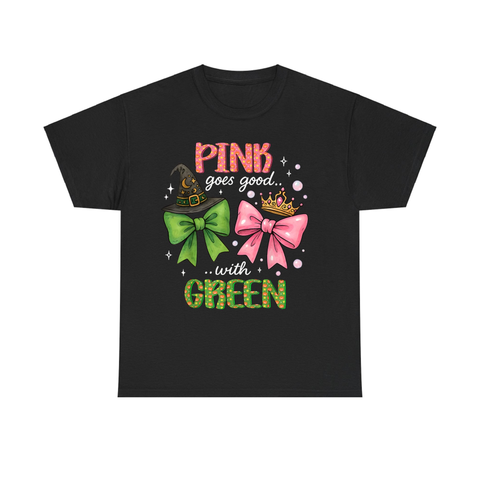 Pink and Green Best Friend Matching Halloween Costume T-Shirt