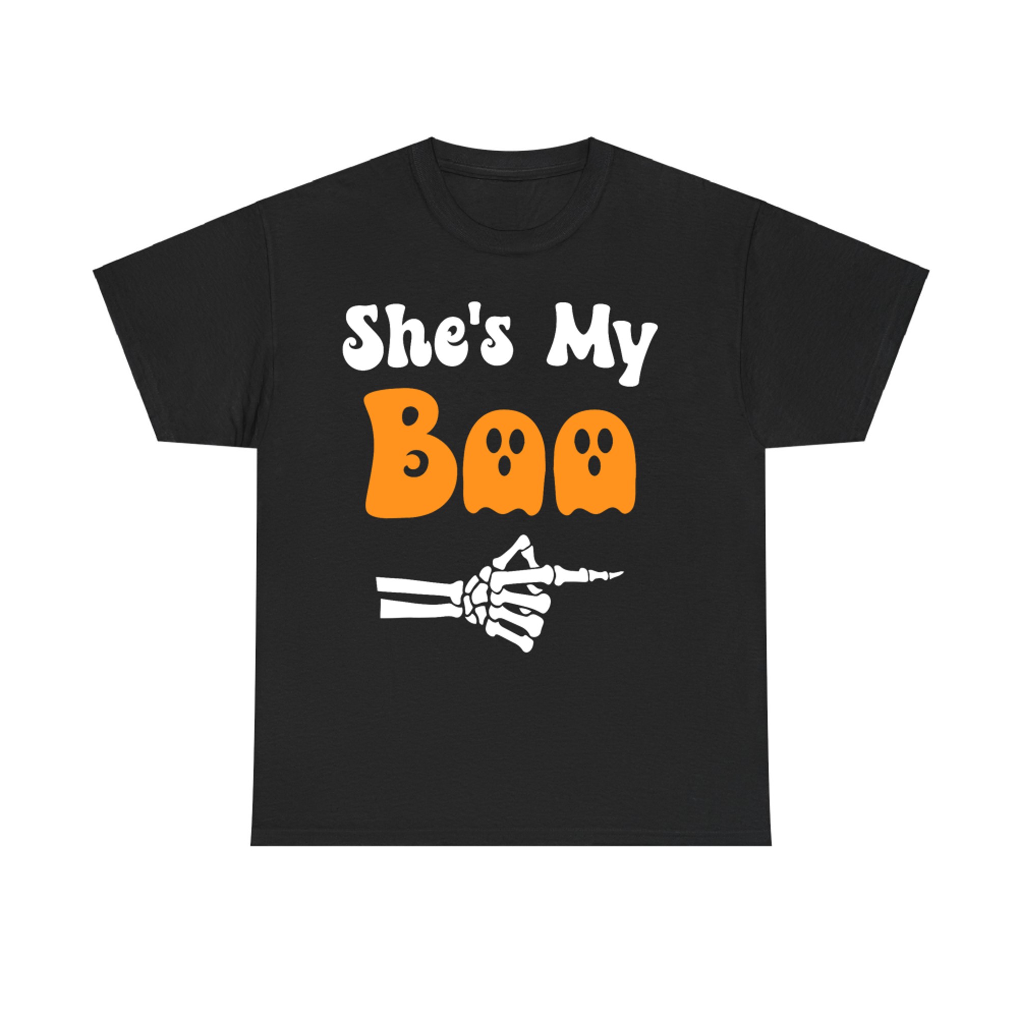 She’s My Boo Matching Halloween Cute Couple Skeleton Ghost T-Shirt