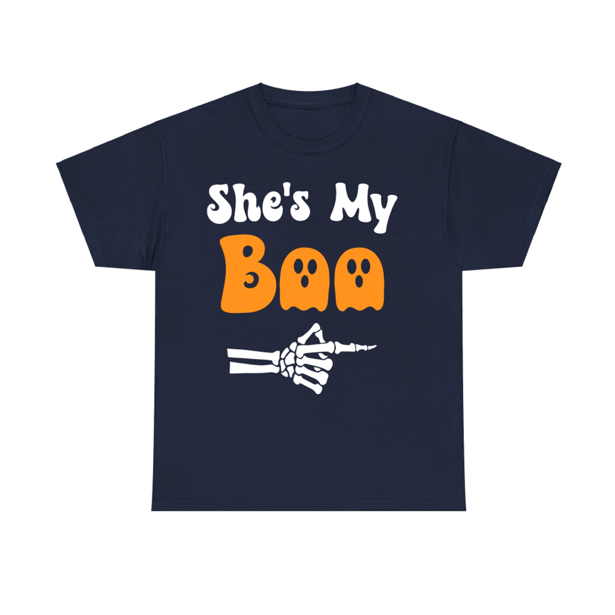 She’s My Boo Matching Halloween Cute Couple Skeleton Ghost T-Shirt