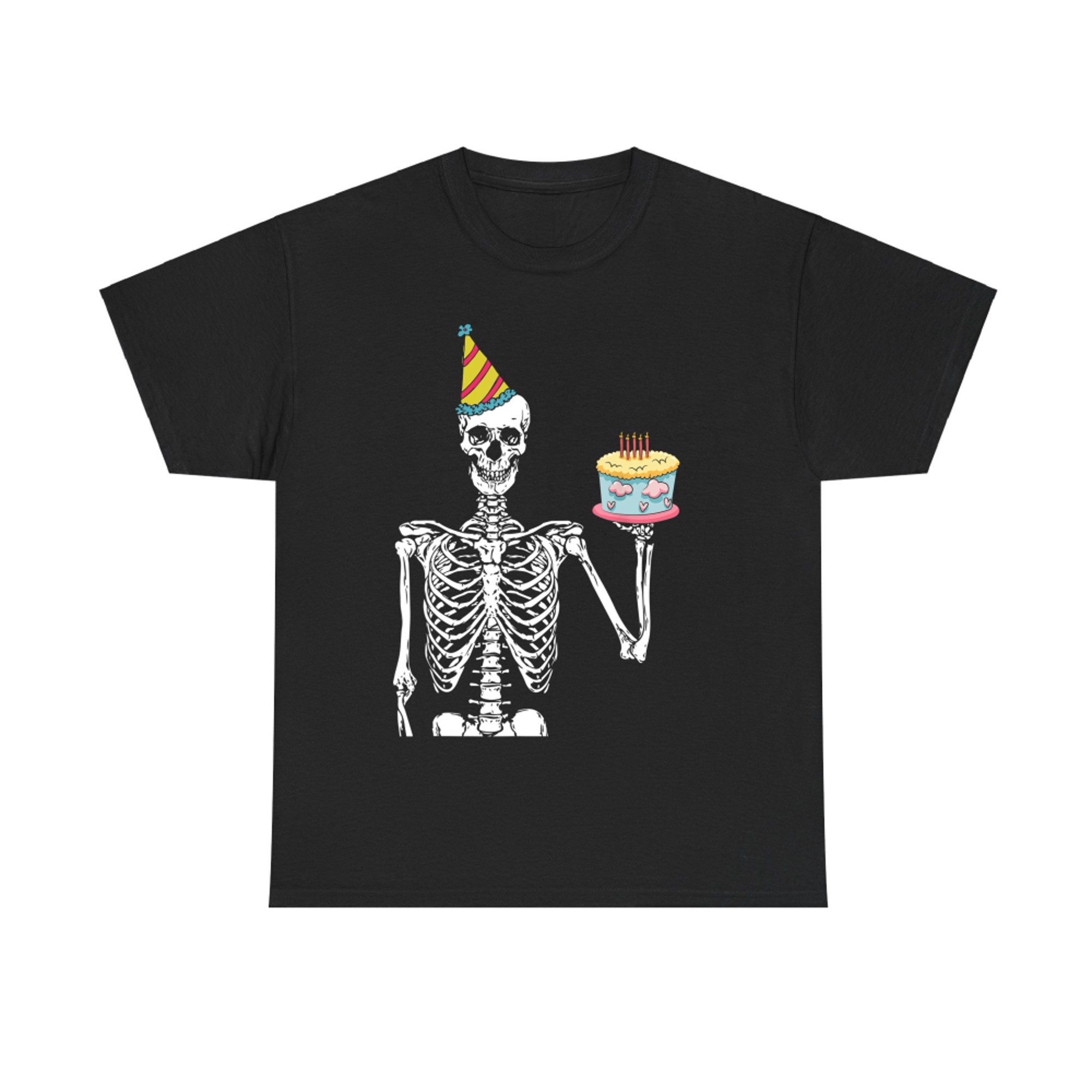 Skeleton Birthday Party Lazy Halloween Costume Funny Skull T-Shirt