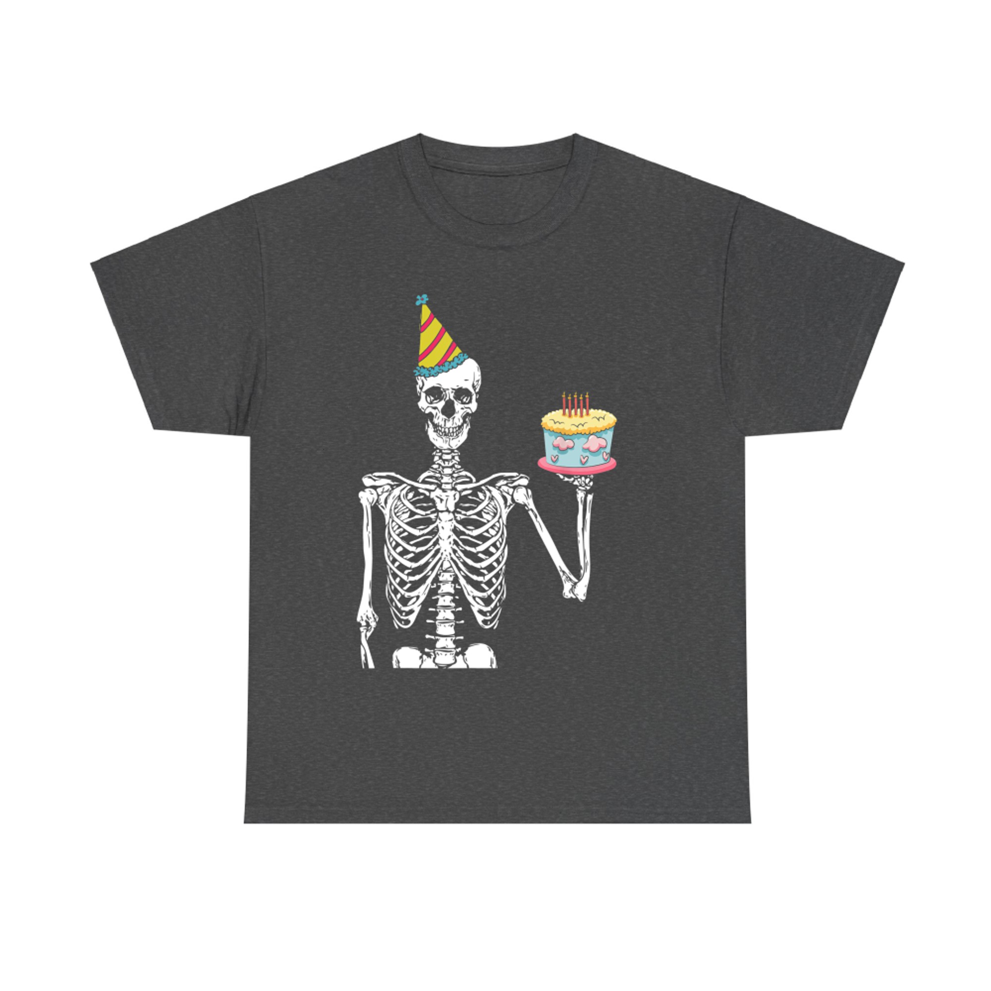 Skeleton Birthday Party Lazy Halloween Costume Funny Skull T-Shirt