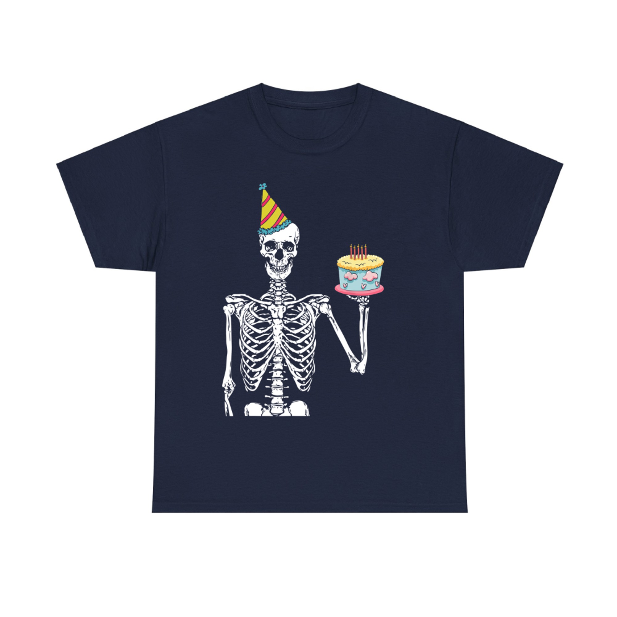 Skeleton Birthday Party Lazy Halloween Costume Funny Skull T-Shirt