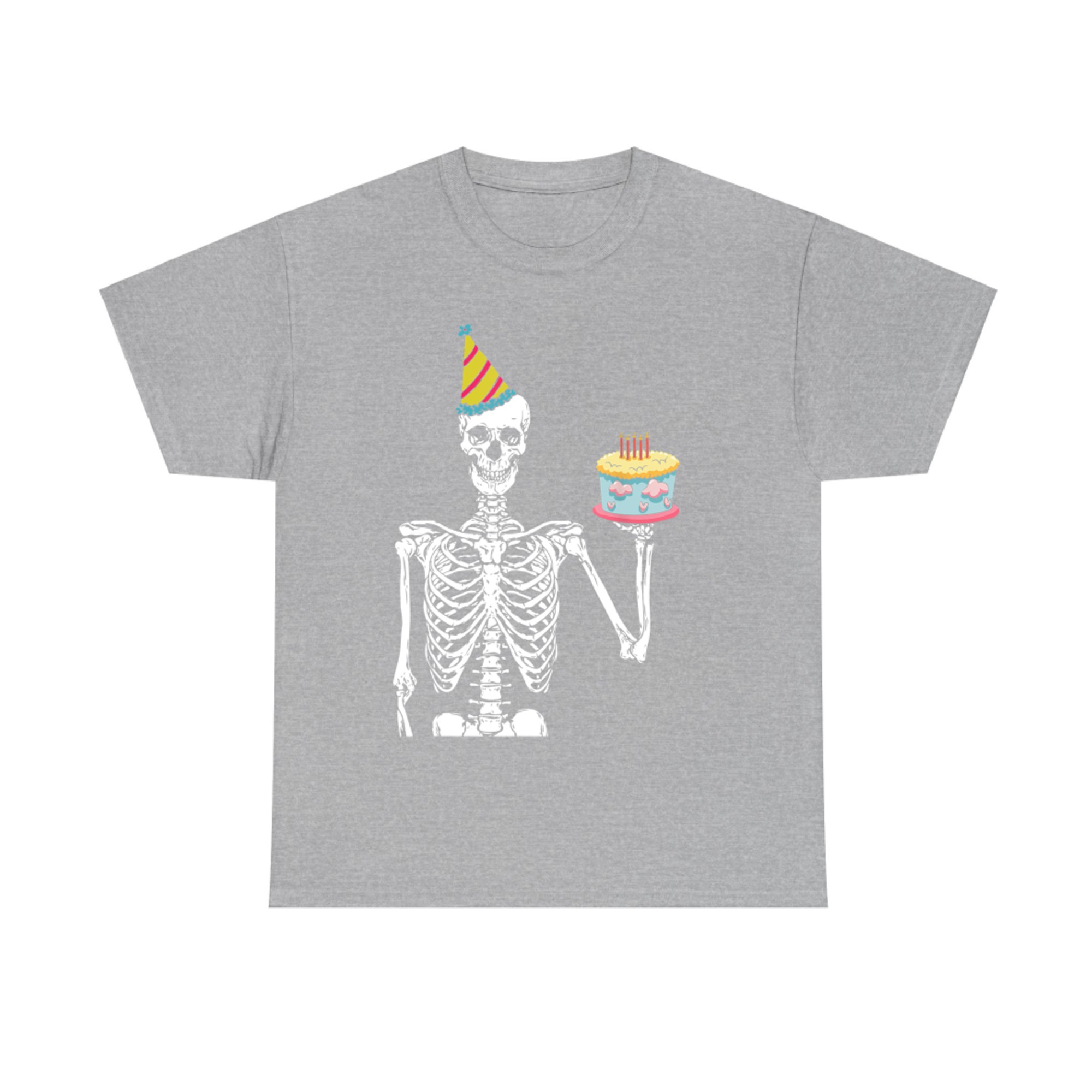 Skeleton Birthday Party Lazy Halloween Costume Funny Skull T-Shirt
