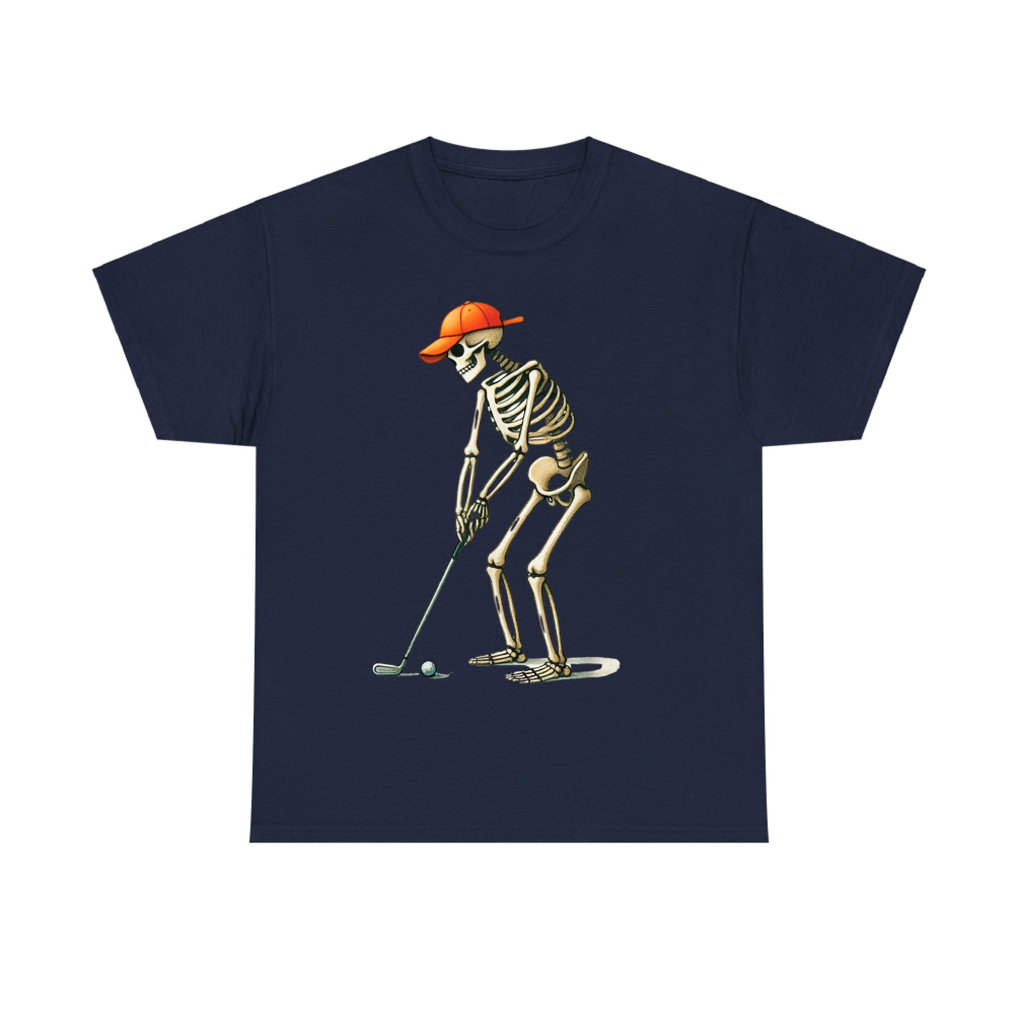 Skeleton Playing Golf Funny Golfer Halloween Sports T-Shirt