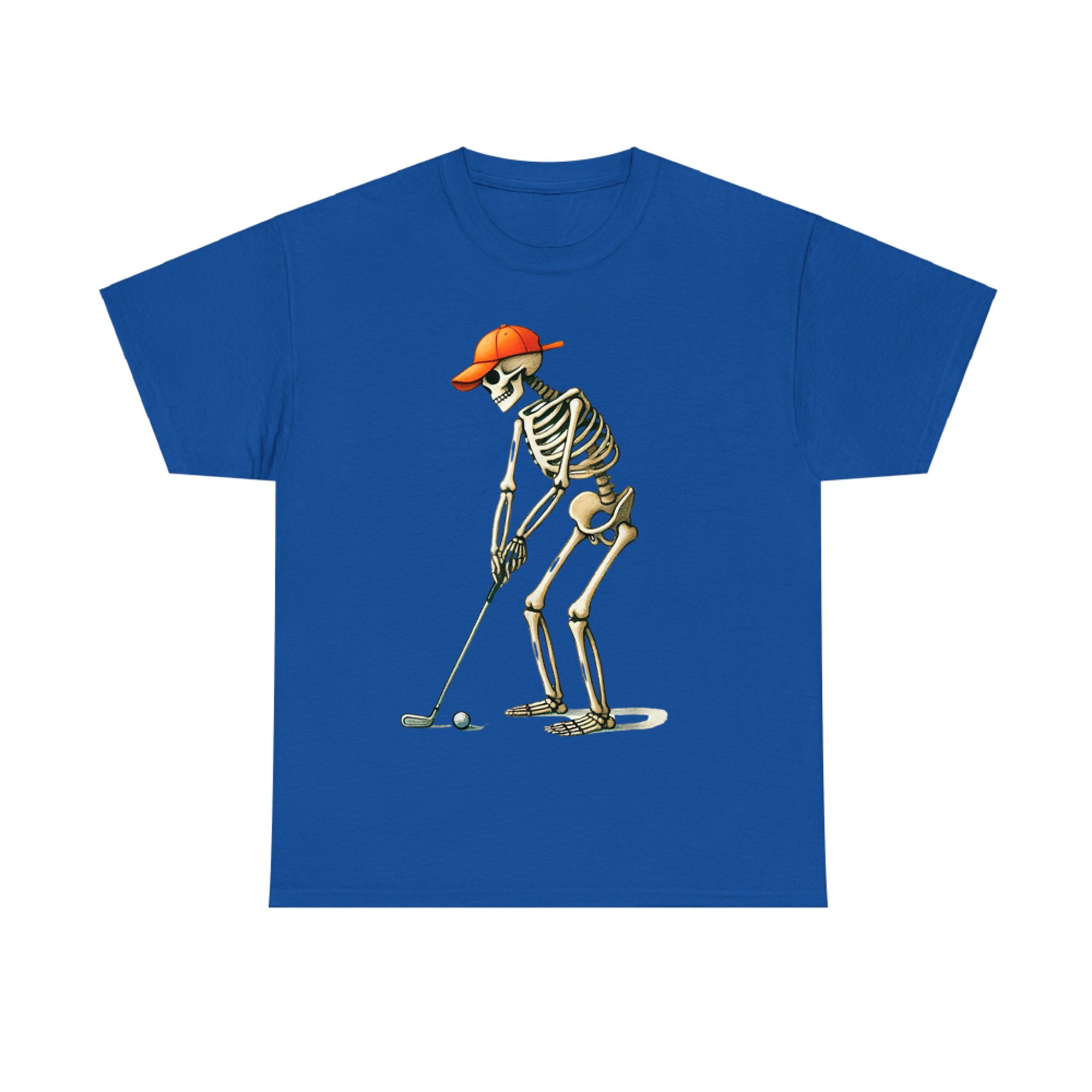 Skeleton Playing Golf Funny Golfer Halloween Sports T-Shirt