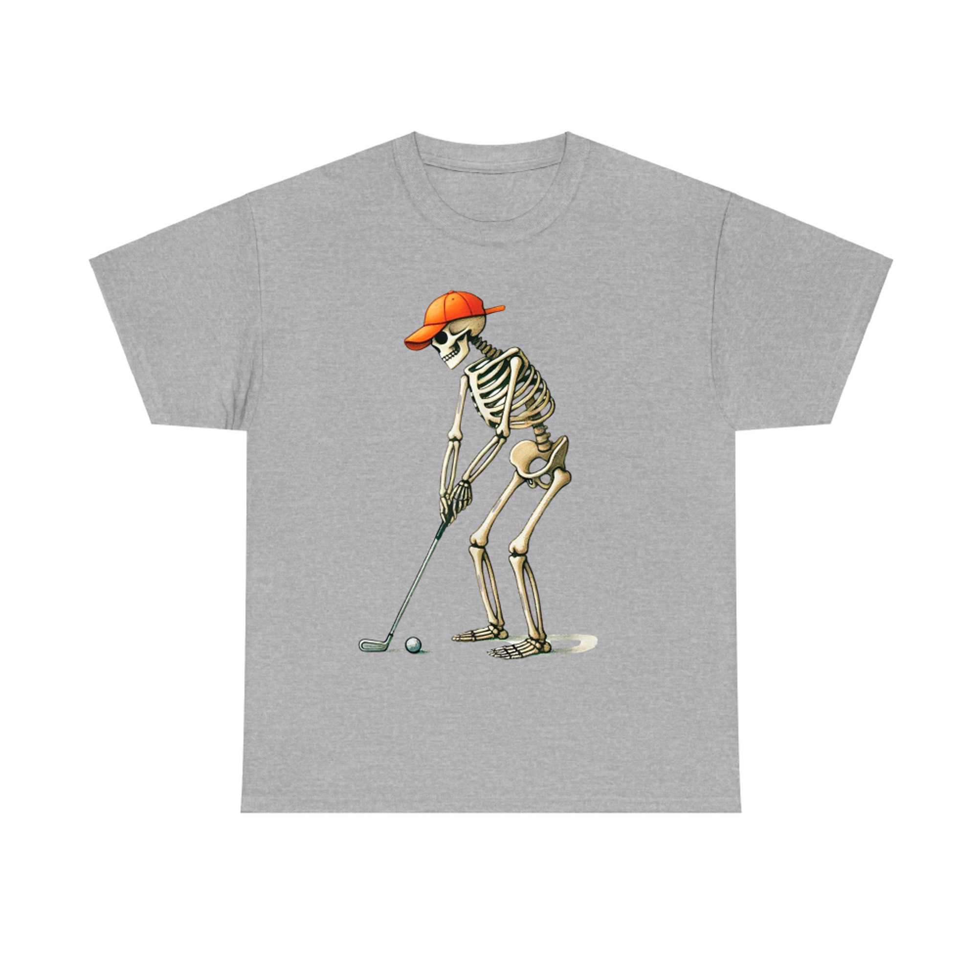Skeleton Playing Golf Funny Golfer Halloween Sports T-Shirt