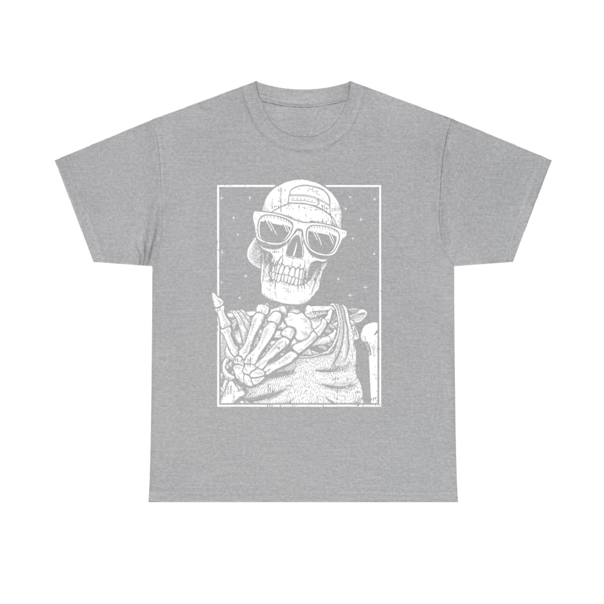 Cool Skeleton Rock Hand Sign Gothic Music T-Shirt