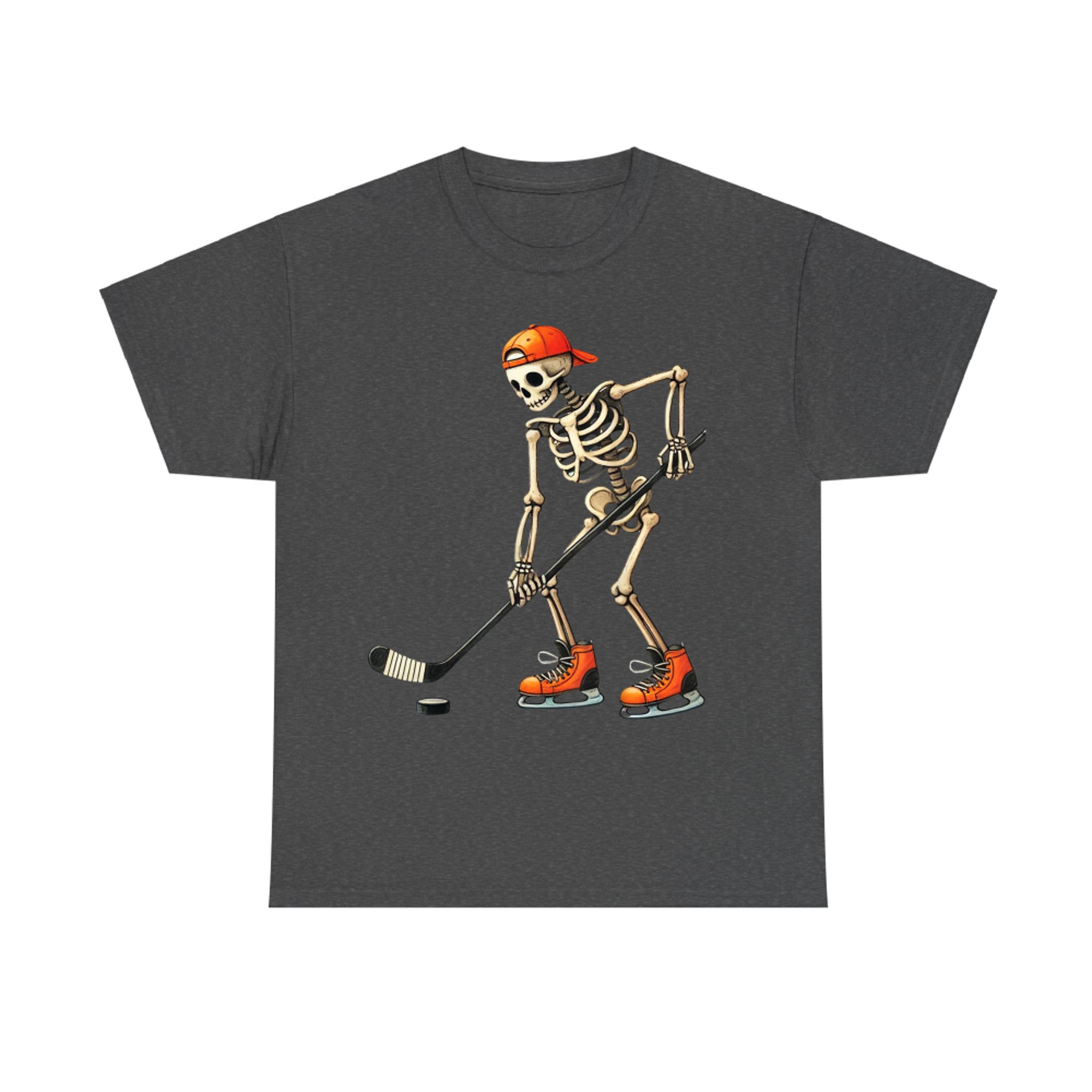 Funny Skeleton Ice Hockey Player Halloween Costume T-Shirt