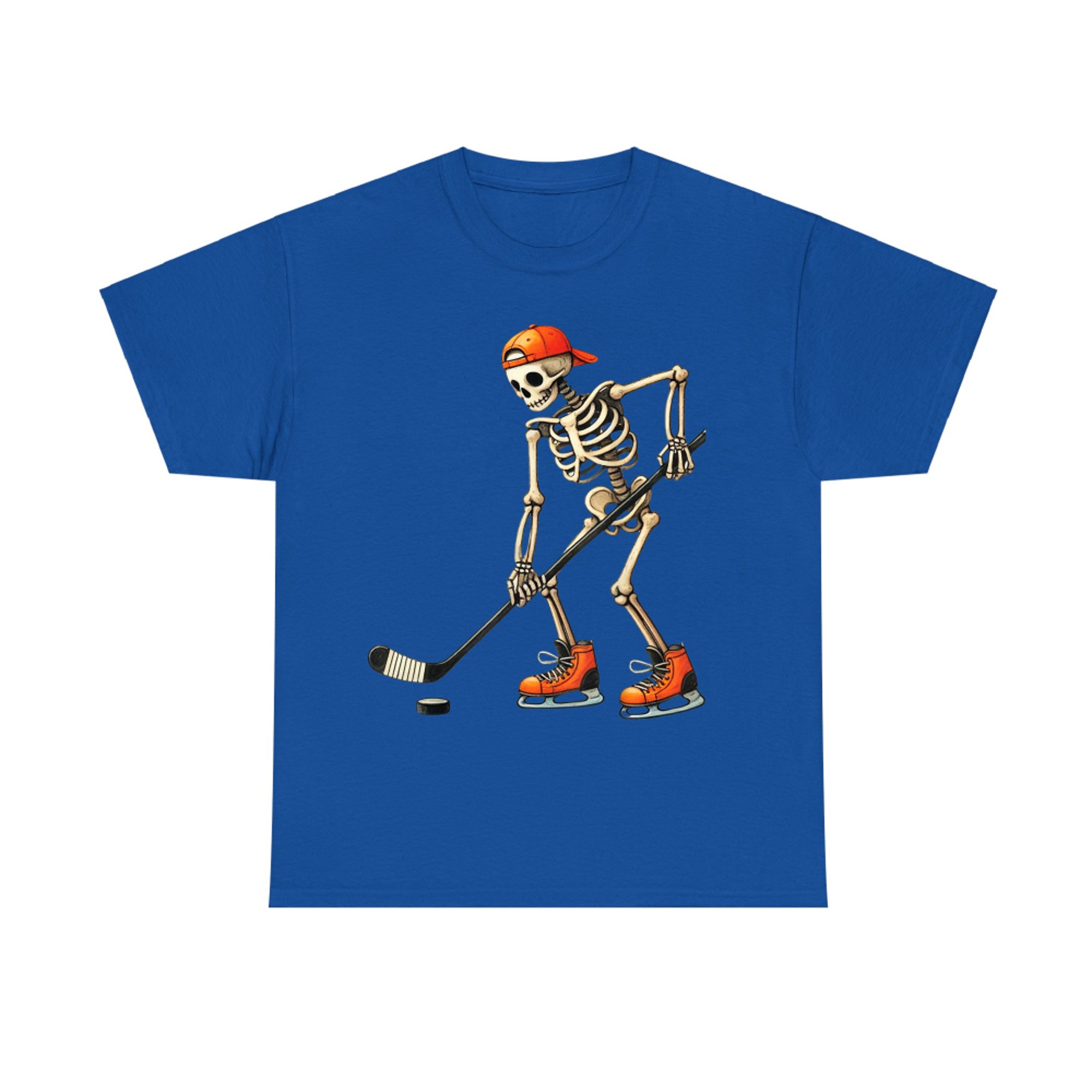 Funny Skeleton Ice Hockey Player Halloween Costume T-Shirt