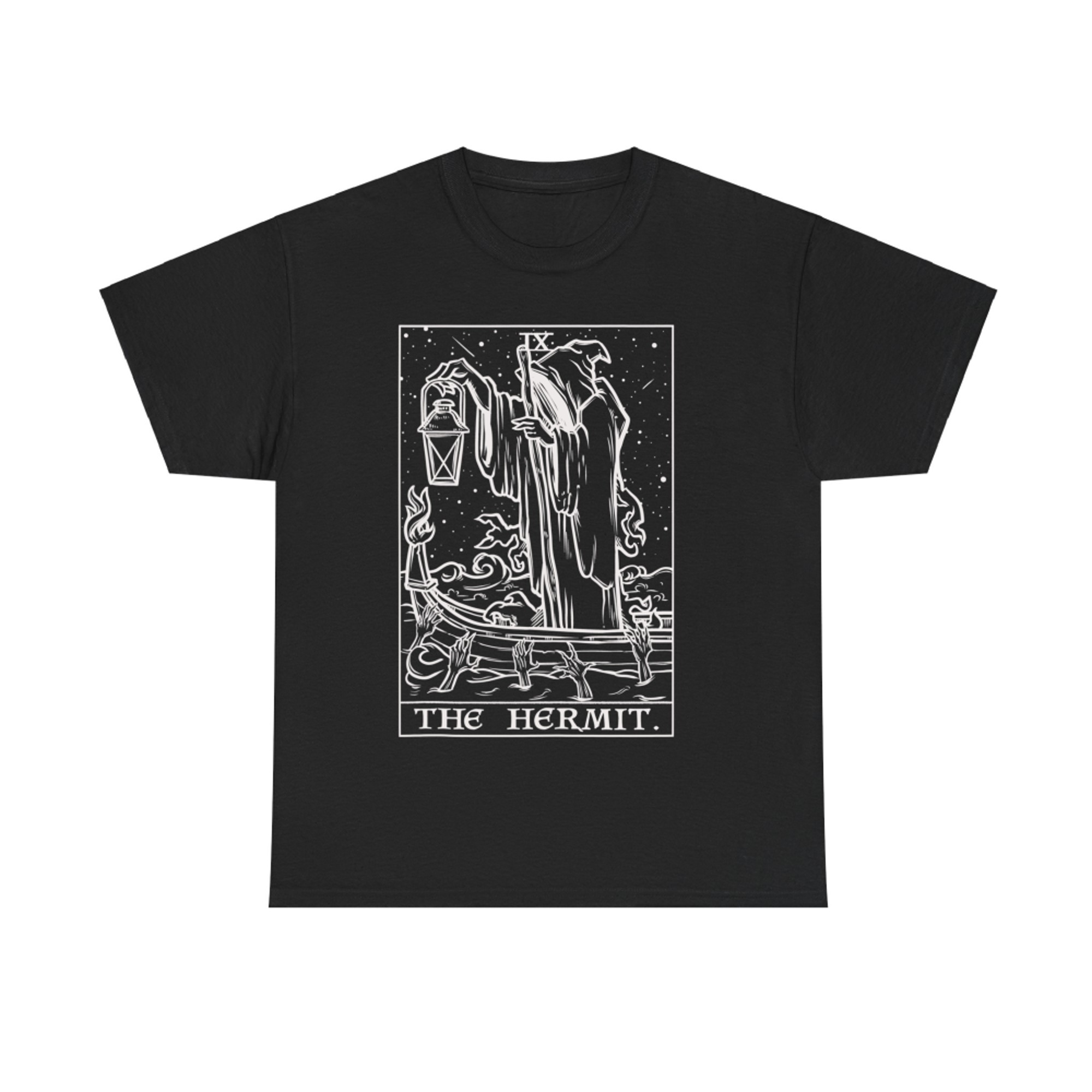 The Hermit Tarot Card Goth Halloween Grim Reaper Witch T-Shirt