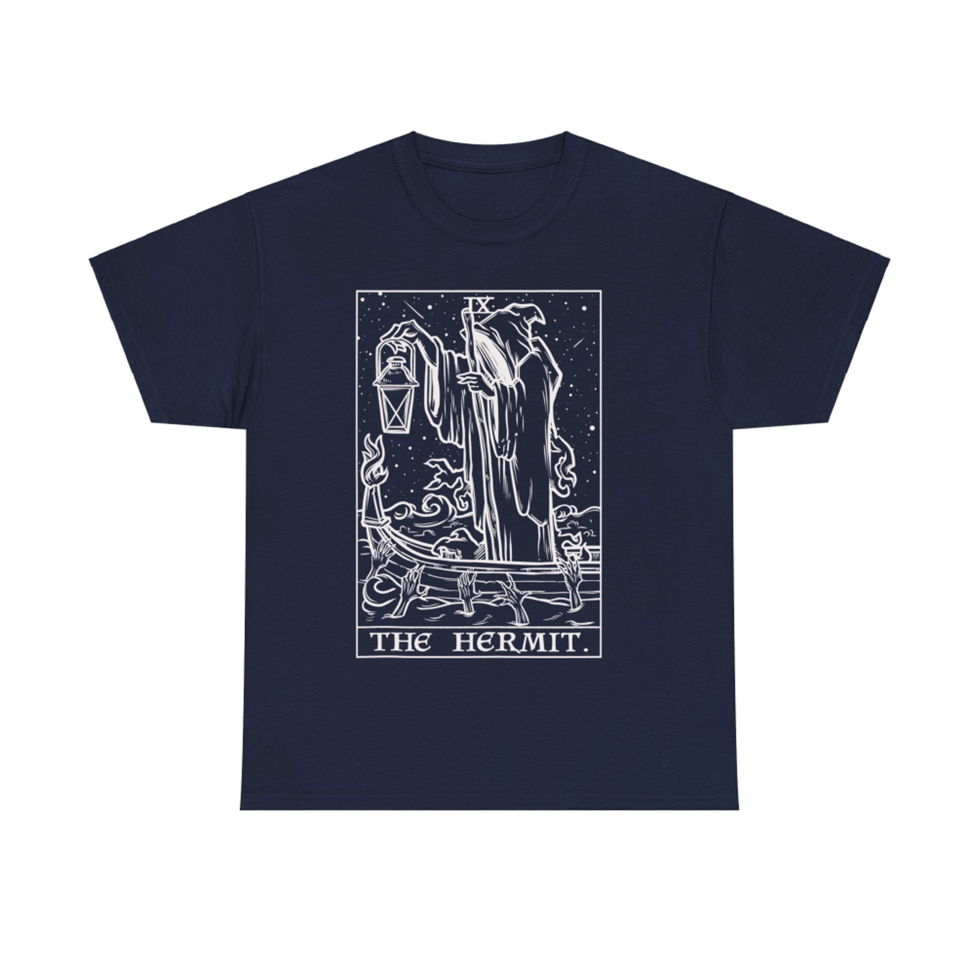 The Hermit Tarot Card Goth Halloween Grim Reaper Witch T-Shirt