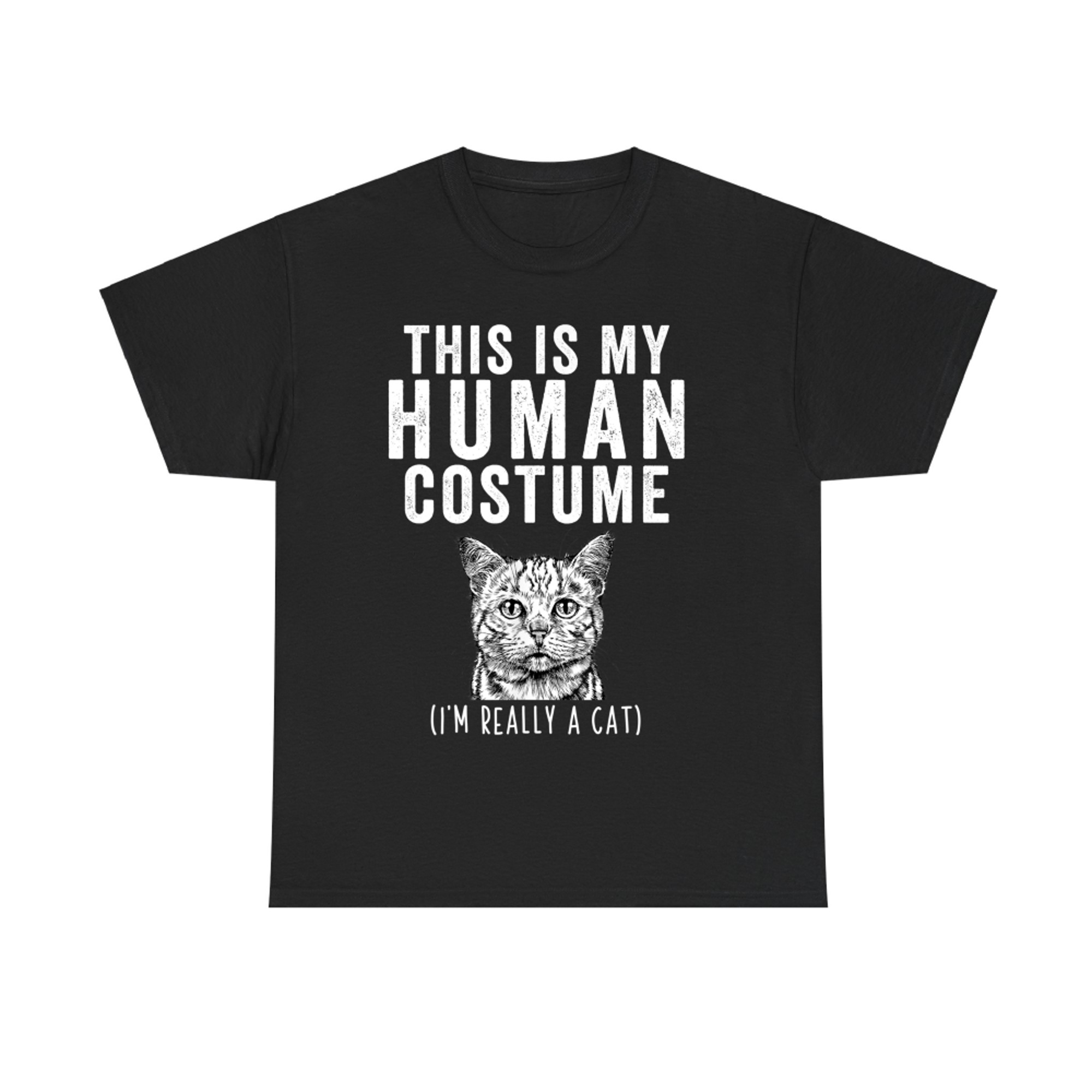 This Is My Human Costume I'm Really A Cat Tabby Cat T-Shirt