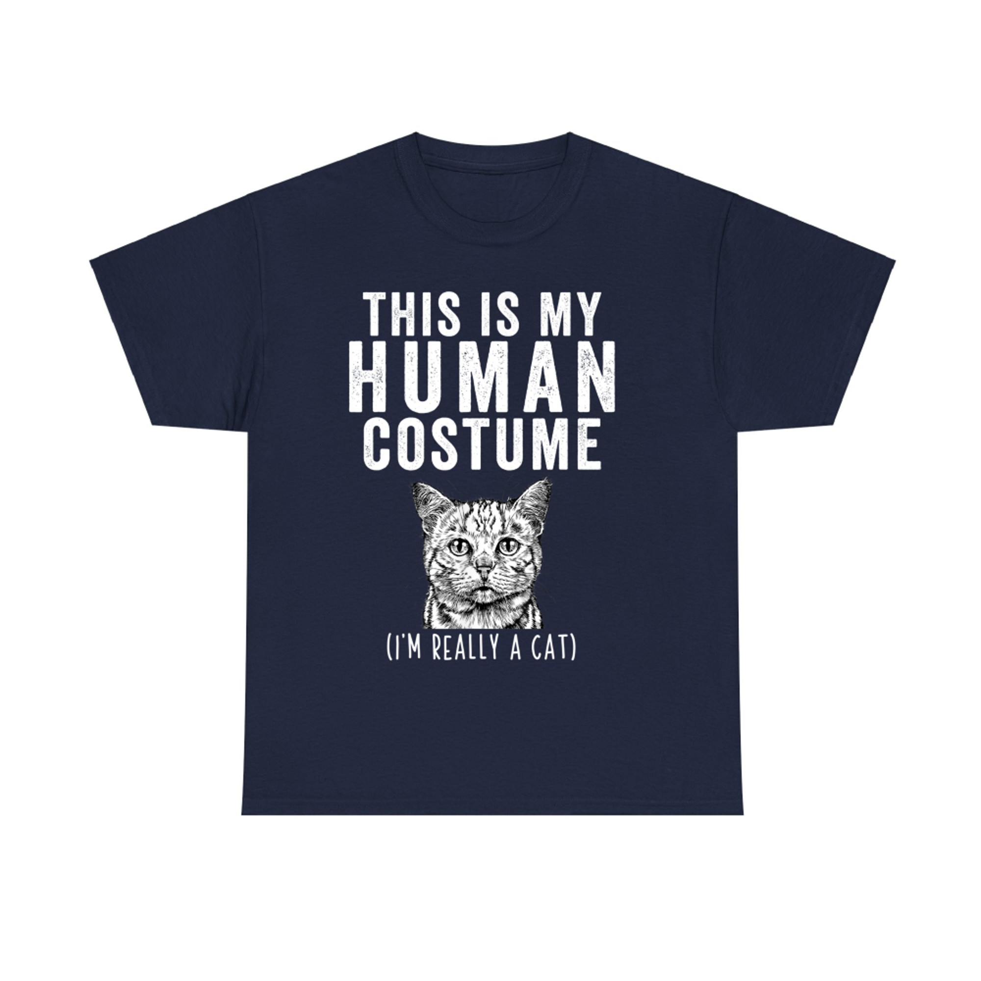 This Is My Human Costume I'm Really A Cat Tabby Cat T-Shirt
