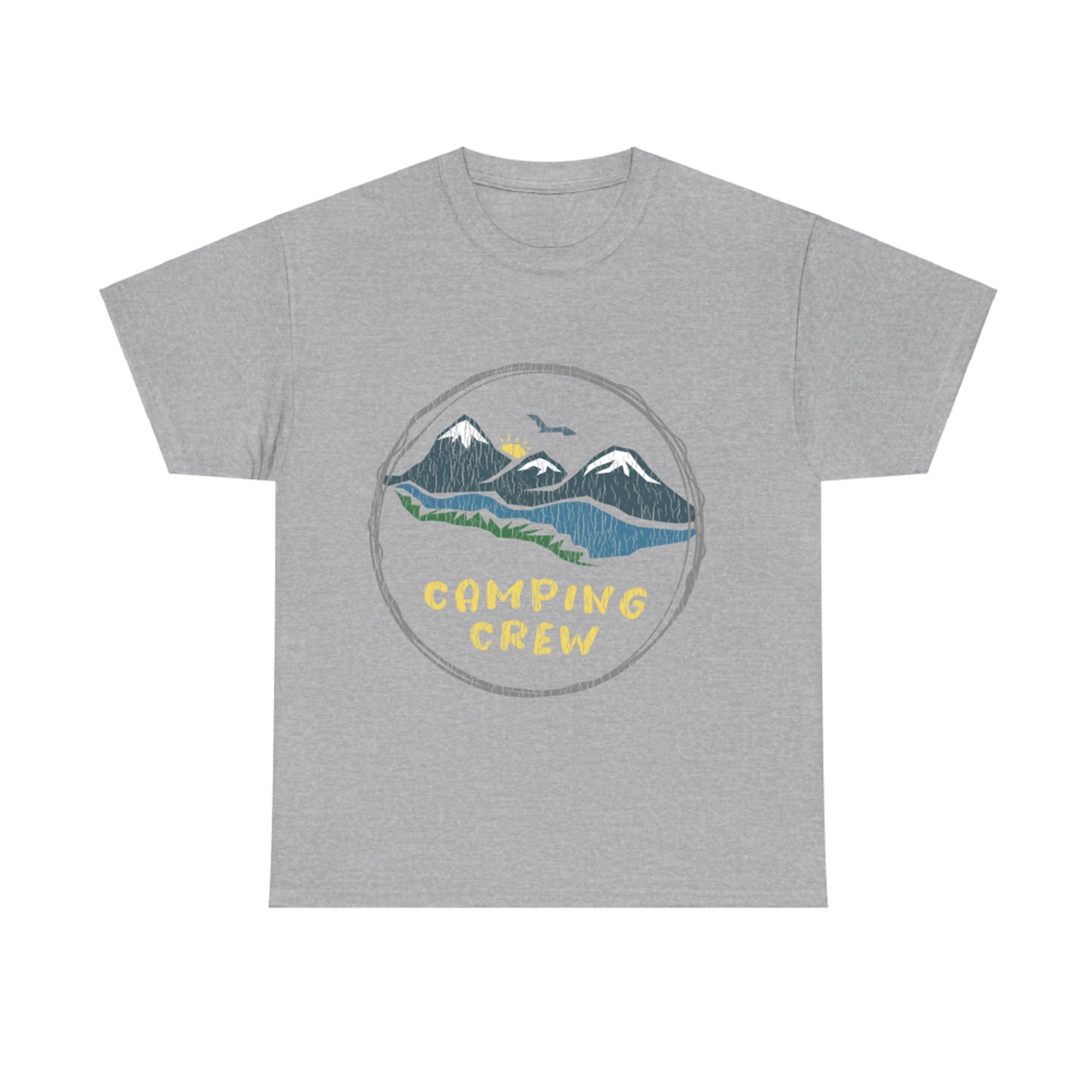 Camping Crew Mountain Sunset Adventure Hiking Outdoor Badge Design