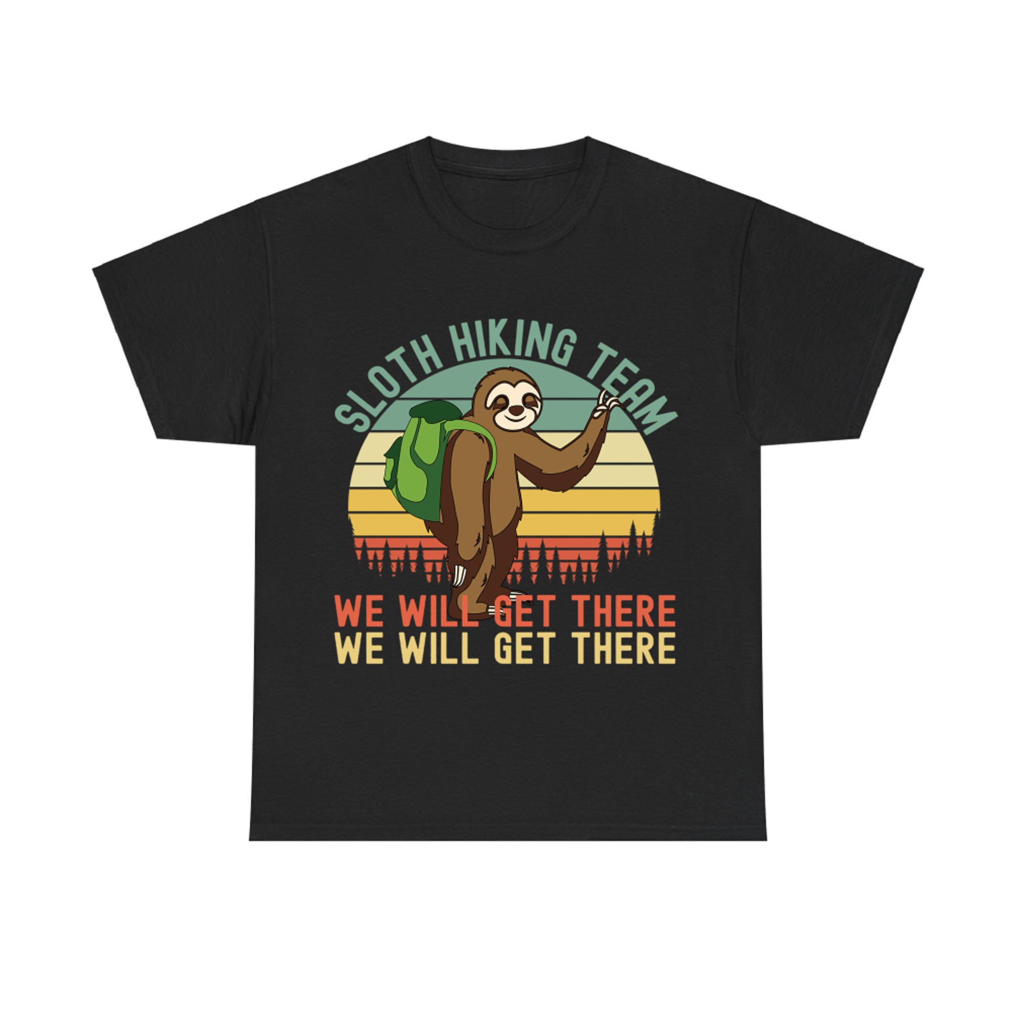 Funny Sloth Hiking Team Retro Nature Lover Slow Hikers