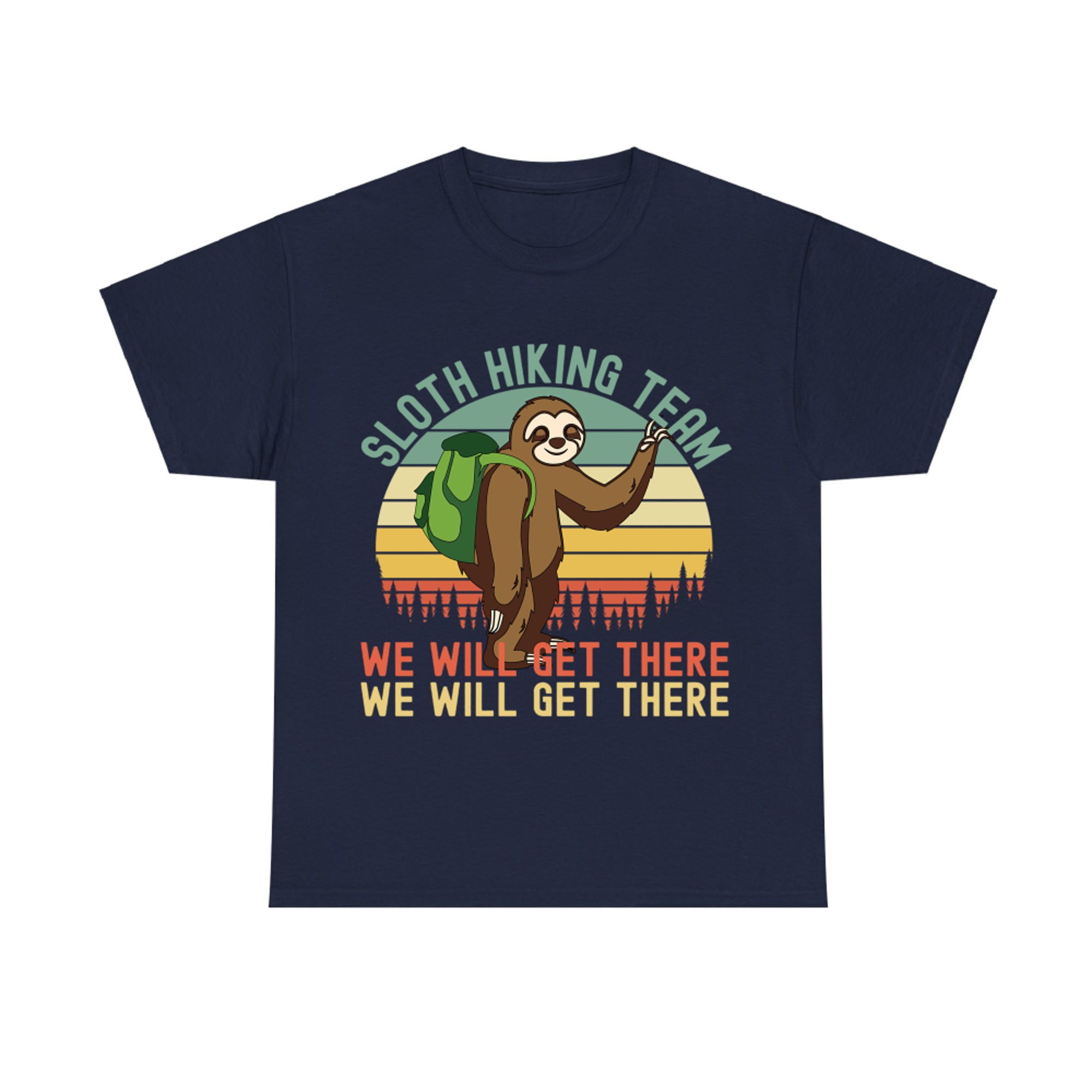 Funny Sloth Hiking Team Retro Nature Lover Slow Hikers