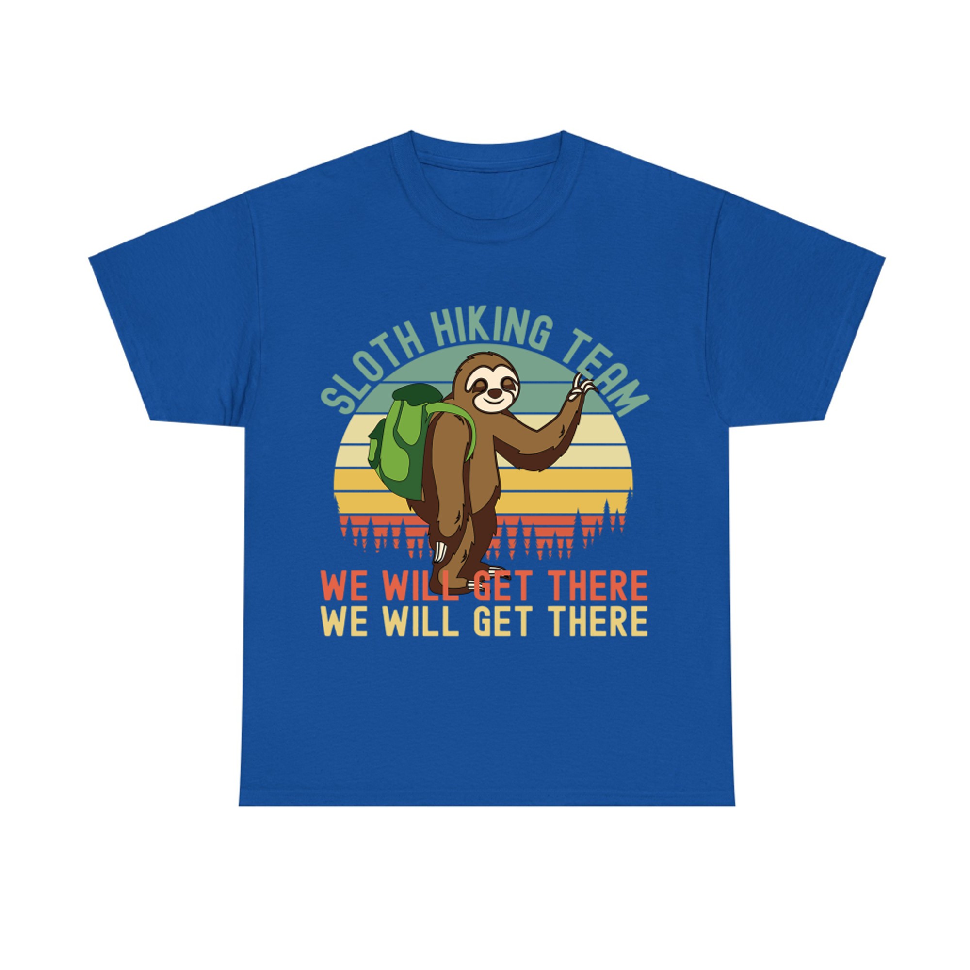 Funny Sloth Hiking Team Retro Nature Lover Slow Hikers
