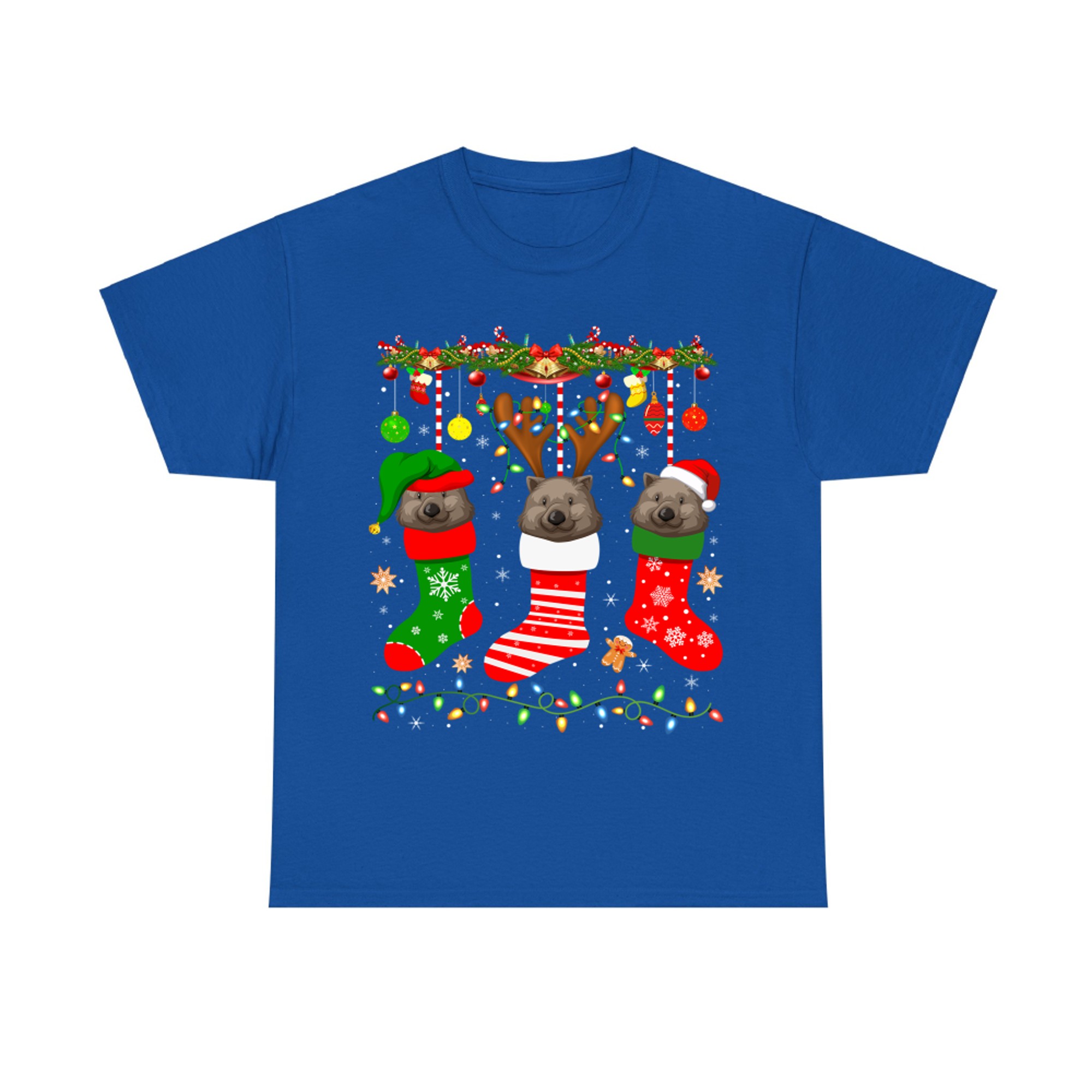 Wombat in Christmas Socks Lights Wombat Xmas