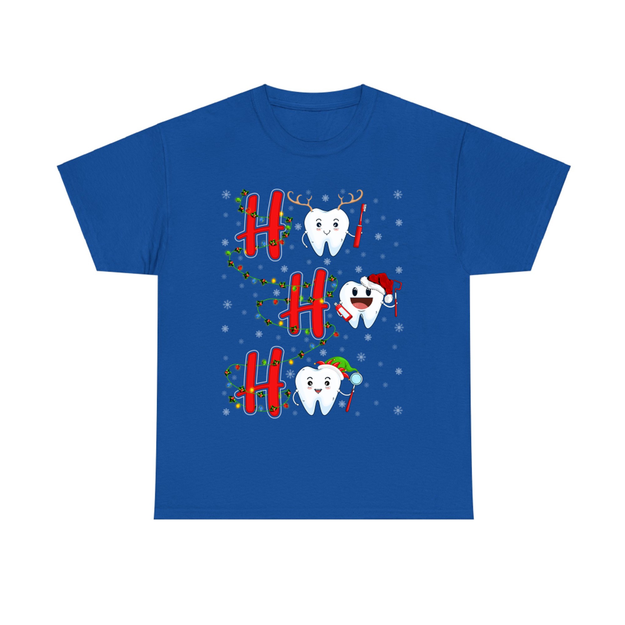 Xmas Lights Tooth Teeth Ho Ho Dentist Christmas Graphic Cool