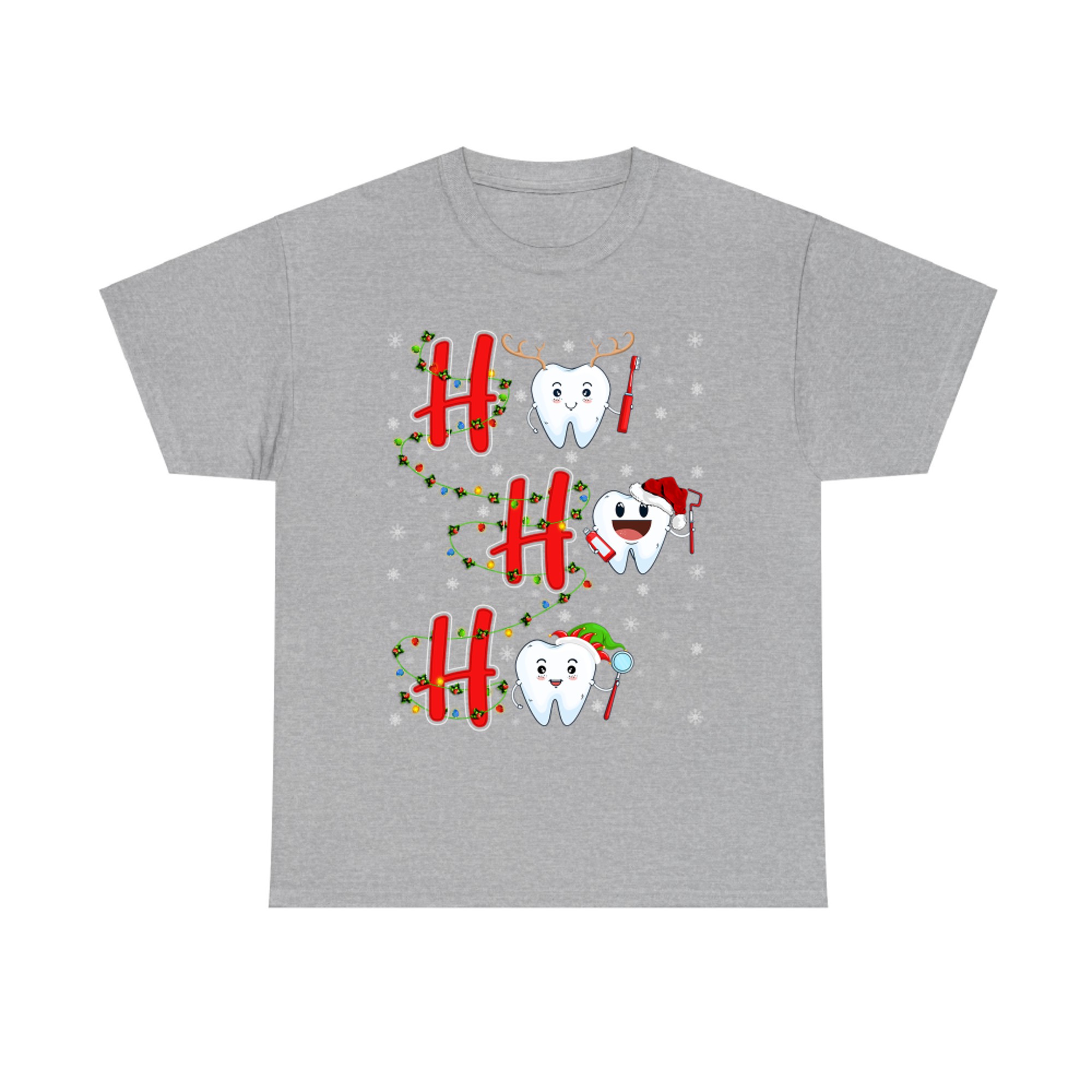 Xmas Lights Tooth Teeth Ho Ho Dentist Christmas Graphic Cool