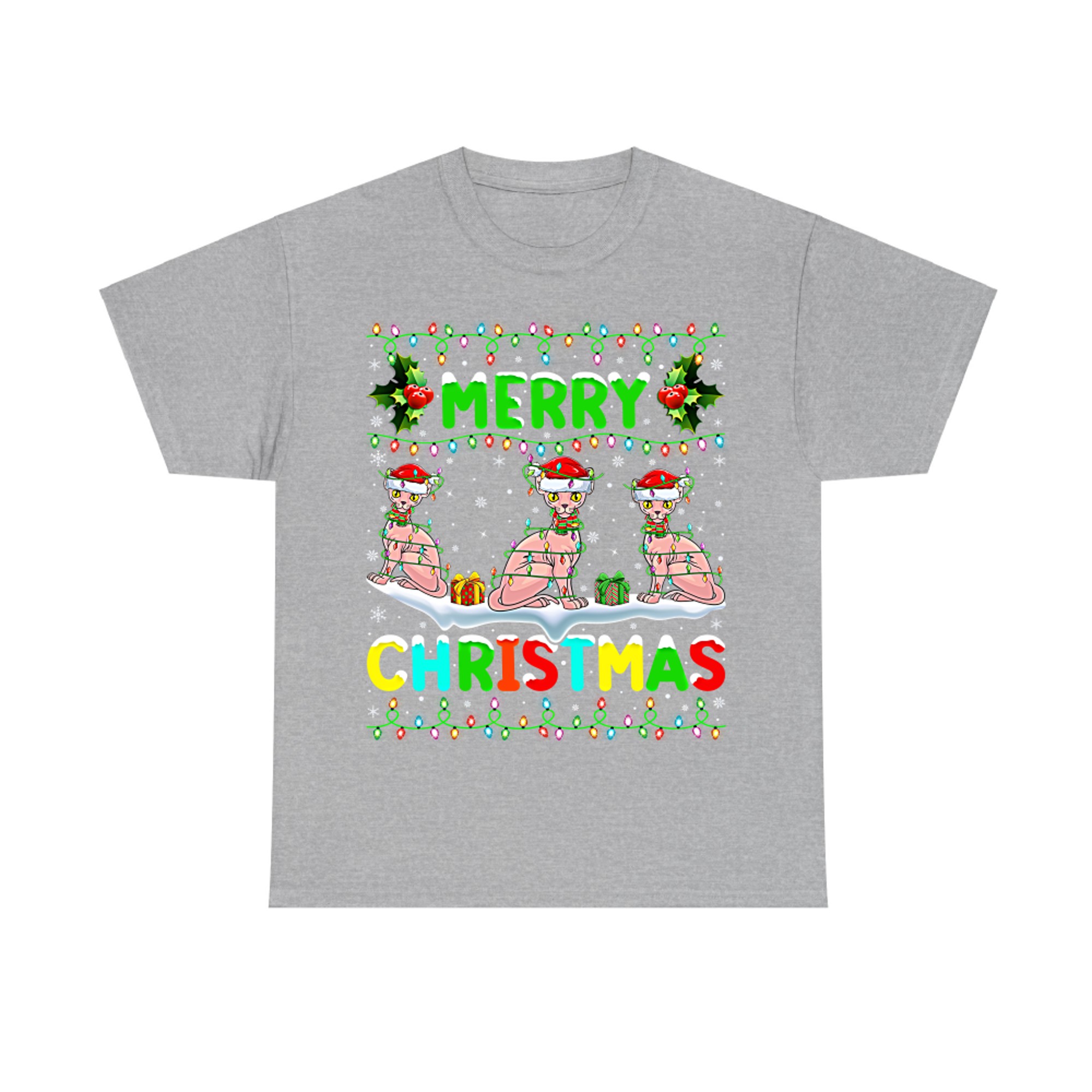 Xmas Sphynx Cat Lighting Santa Merry Christmas Sphynx Cat 