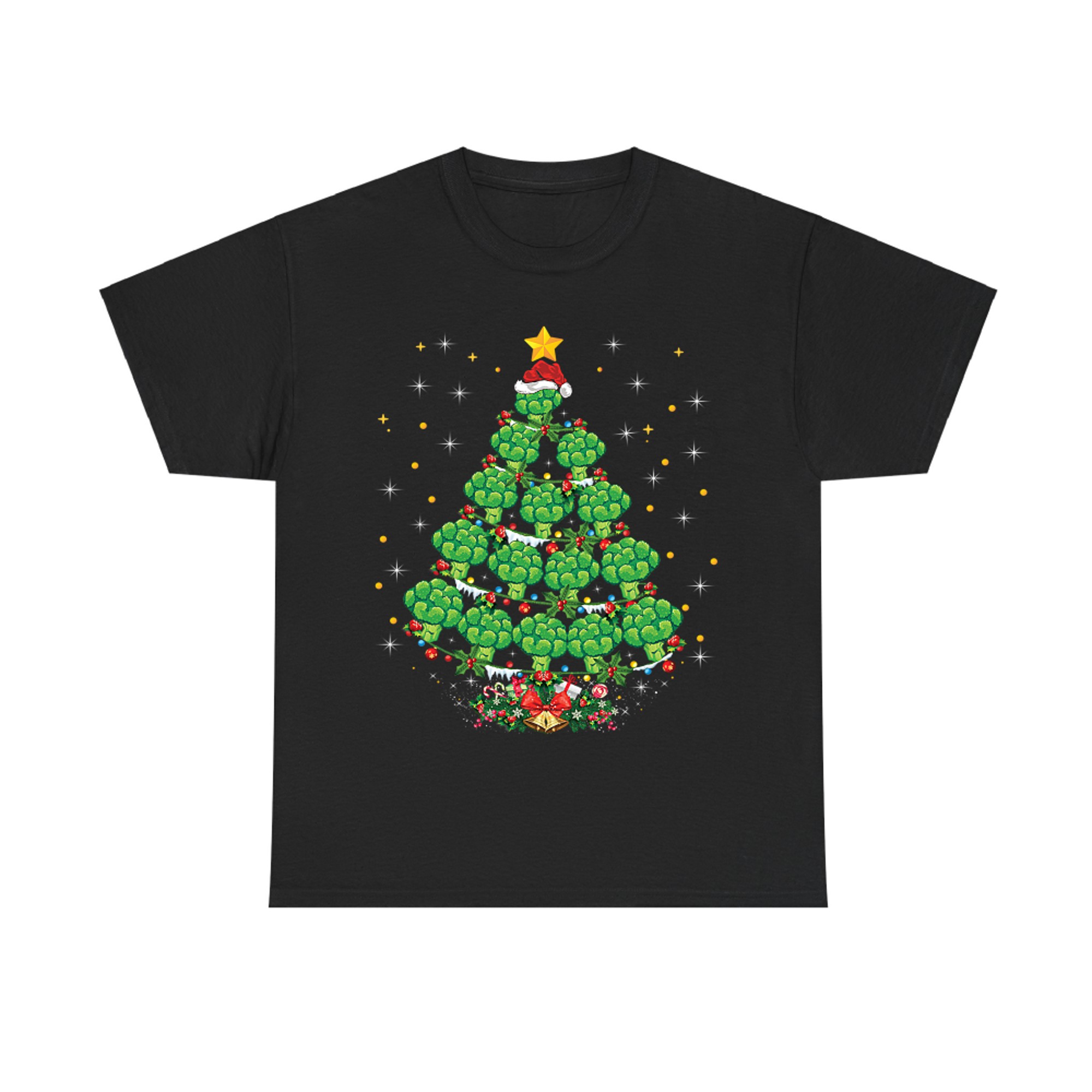 Broccoli Vegetable Lover Santa Hat Broccoli Christmas Tree