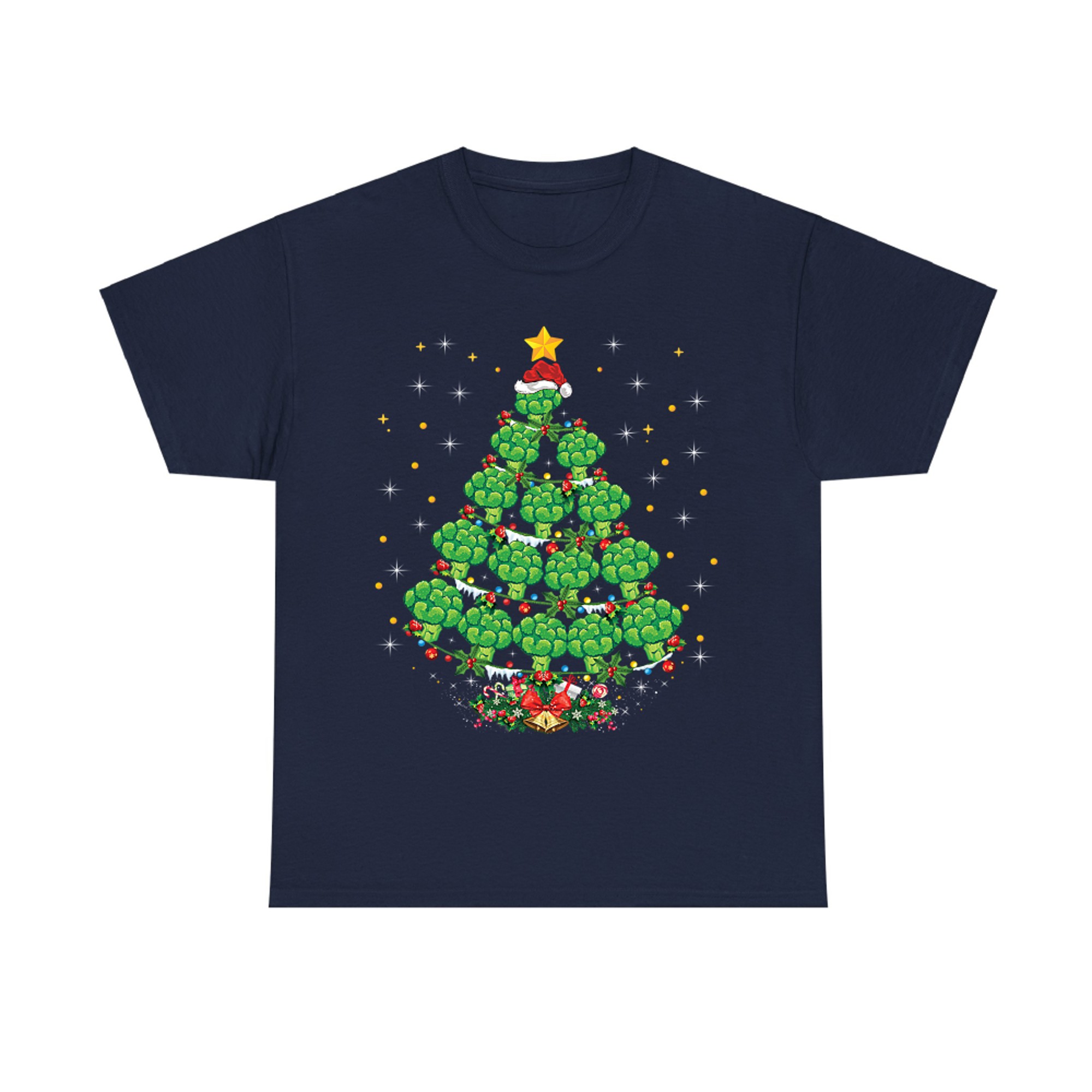 Broccoli Vegetable Lover Santa Hat Broccoli Christmas Tree
