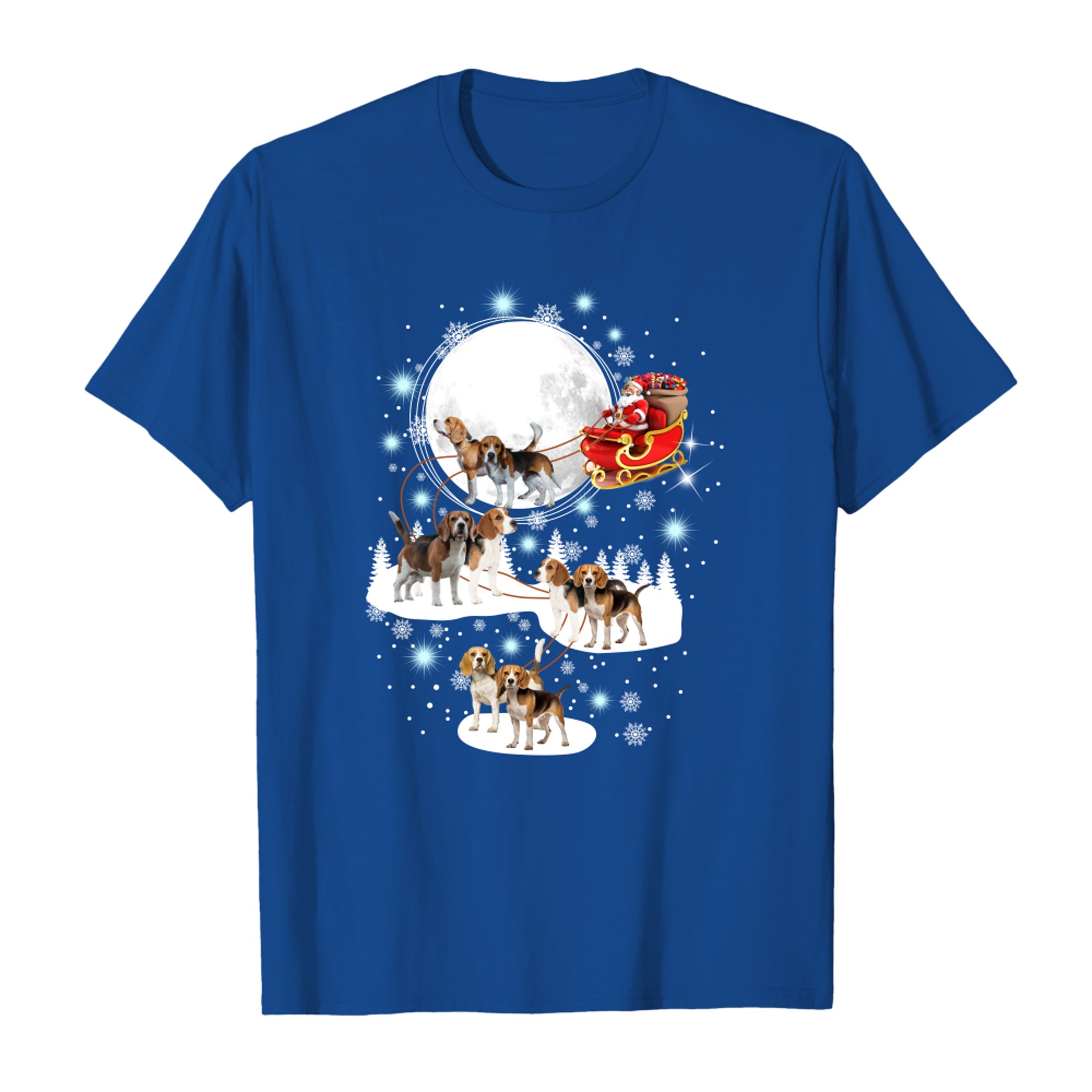 Beagle Christmas Shirts Santa Riding Beagles Reindeer Xmas Gift