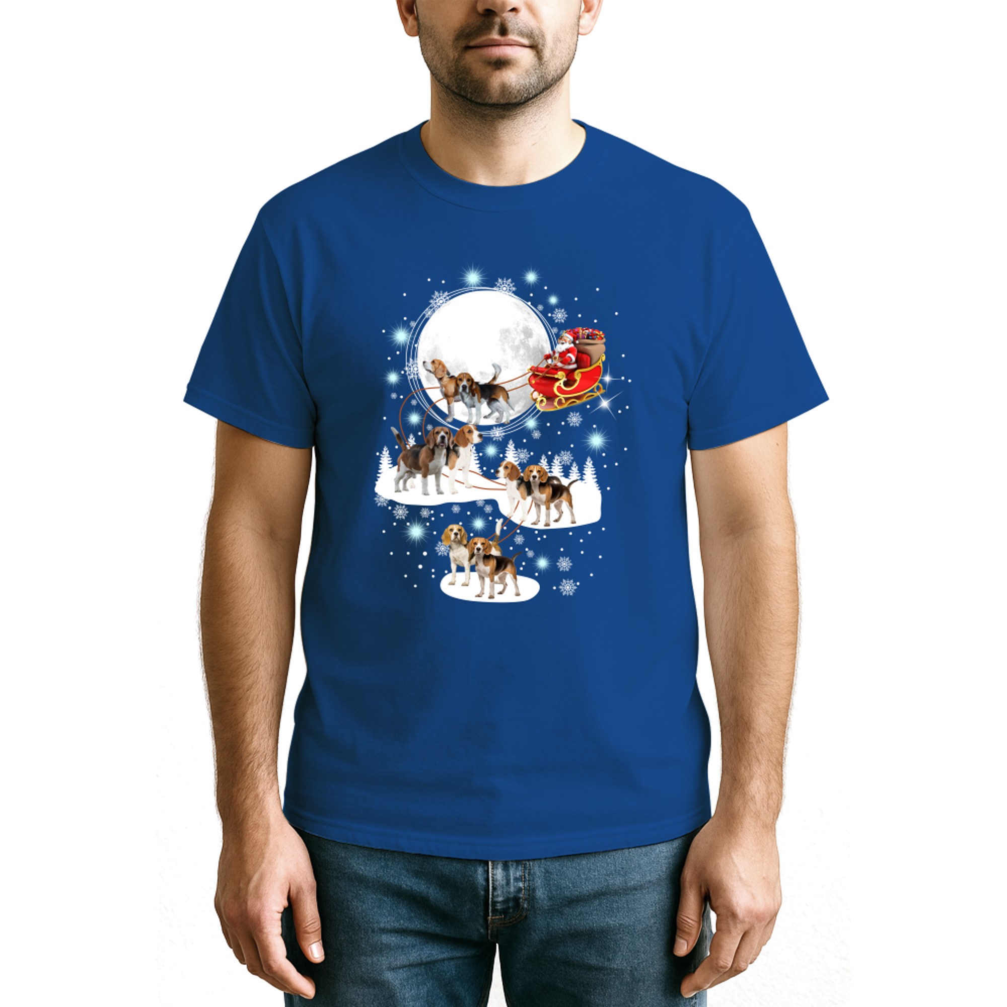 Beagle Christmas Shirts Santa Riding Beagles Reindeer Xmas Gift