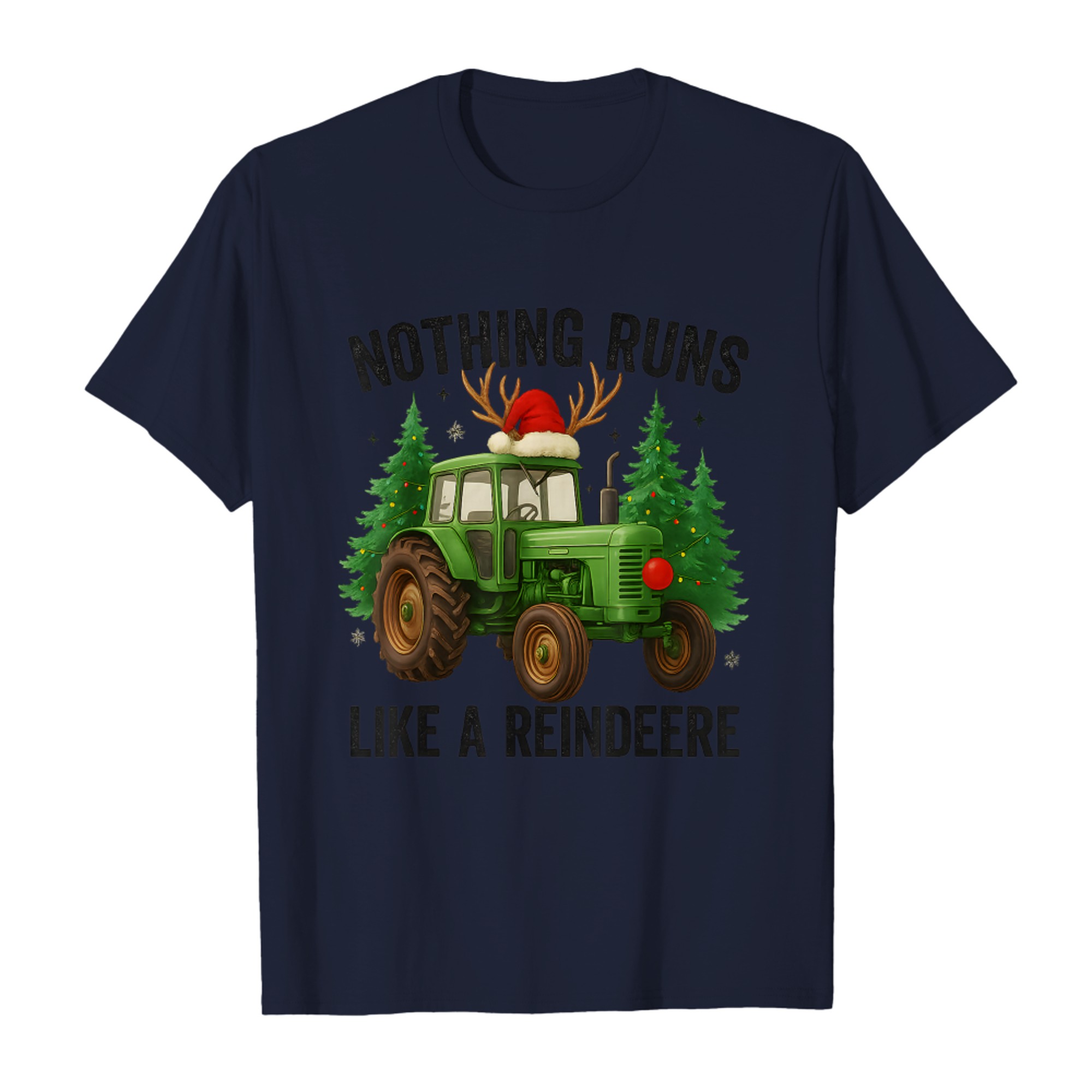 Christmas Tractor Farm Nothing Runs Like A Reindeer Xmas