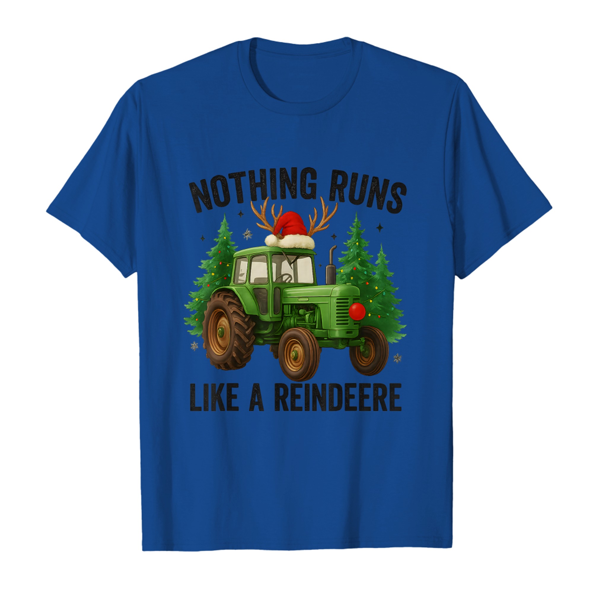 Christmas Tractor Farm Nothing Runs Like A Reindeer Xmas
