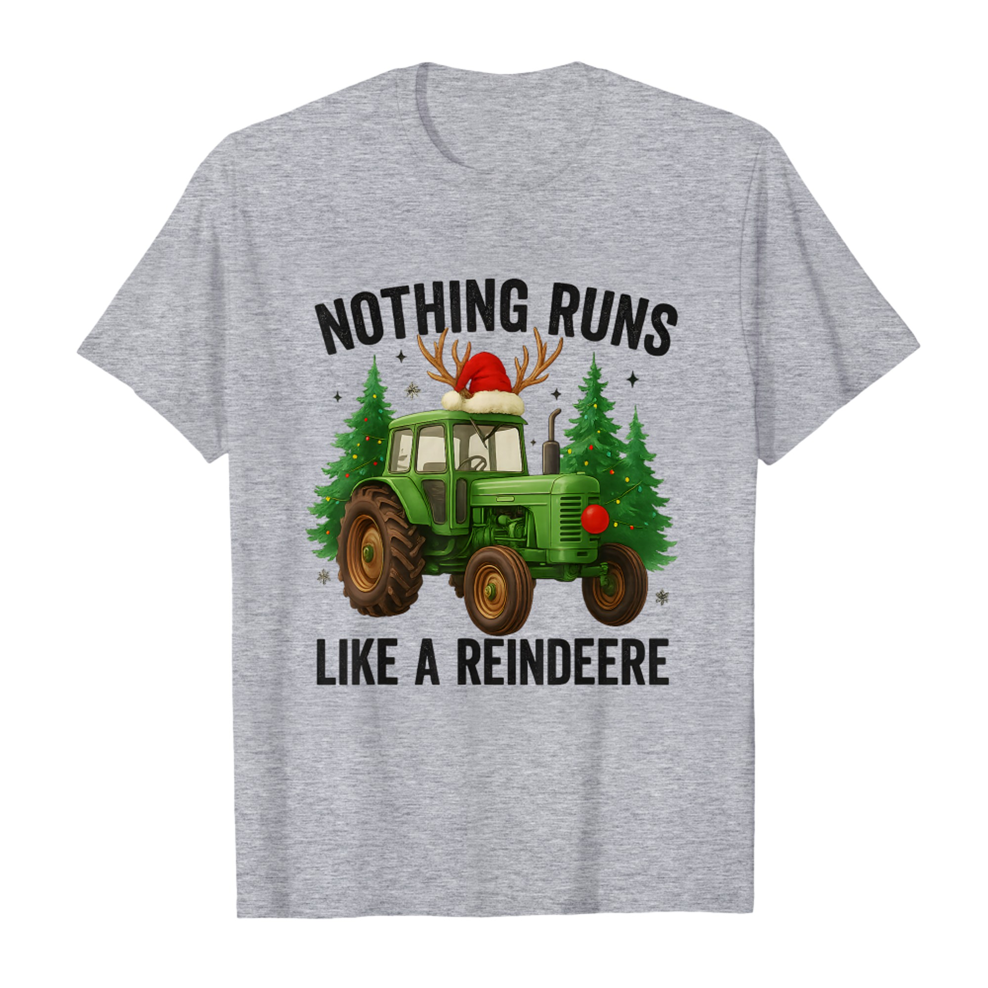 Christmas Tractor Farm Nothing Runs Like A Reindeer Xmas