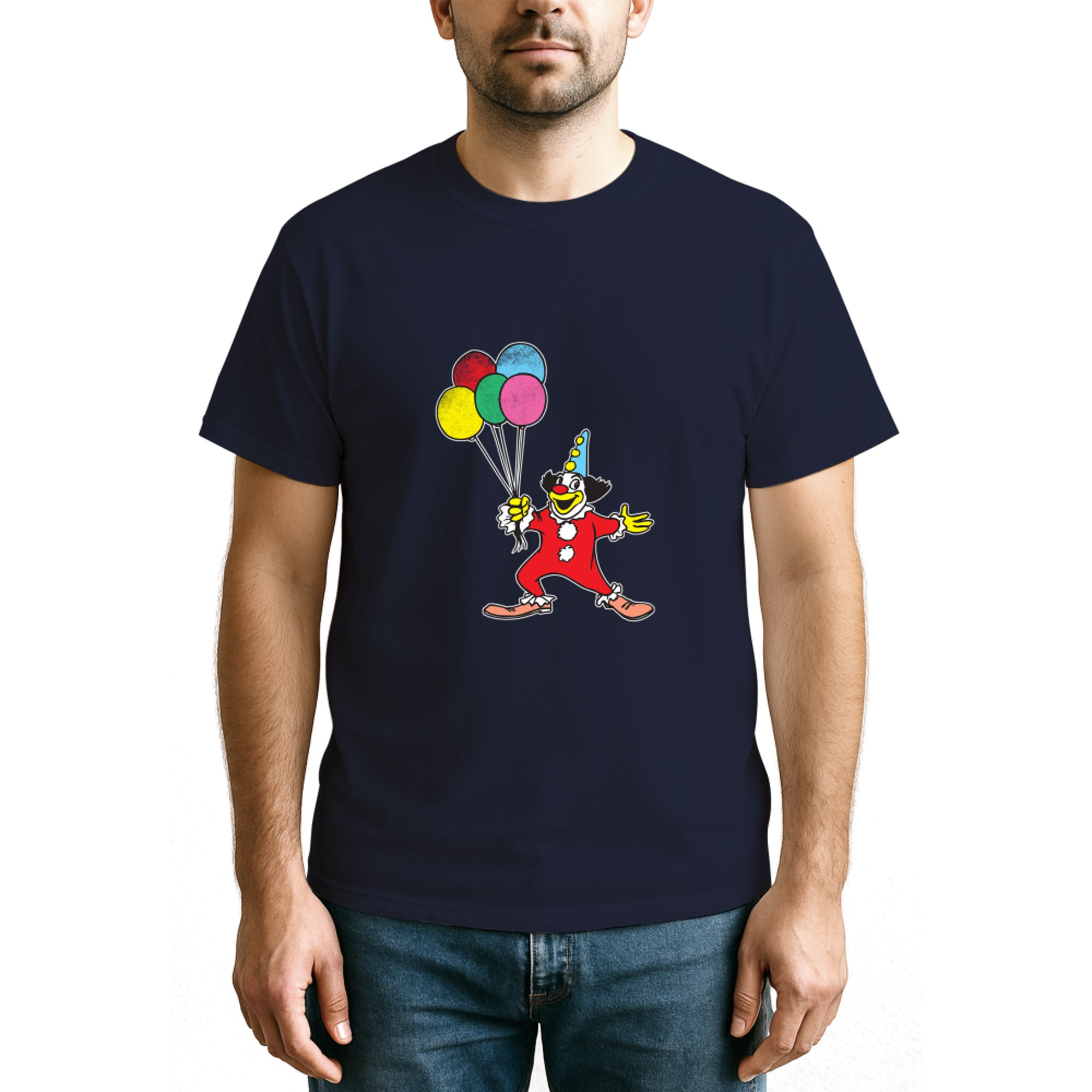 Clown mit Ballon Geburtstag Haloween Party Vintage Design Langarm