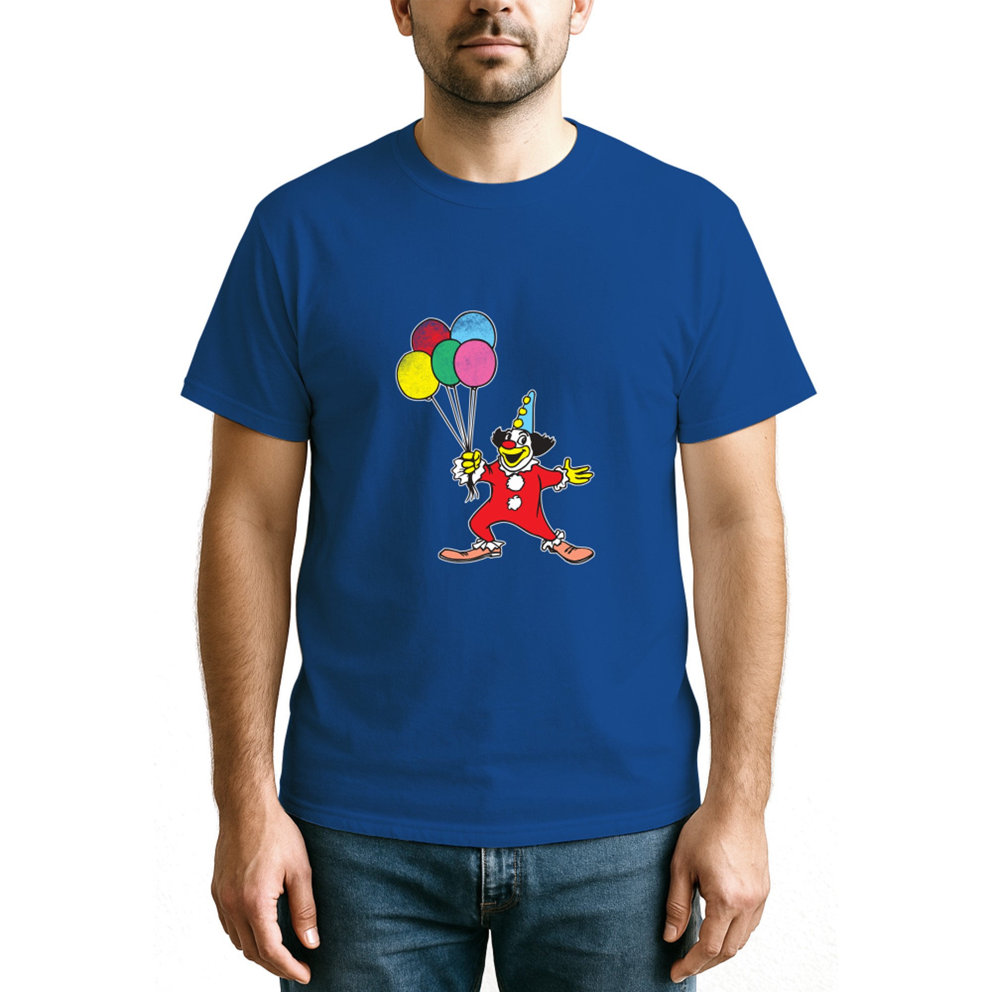 Clown mit Ballon Geburtstag Haloween Party Vintage Design Langarm