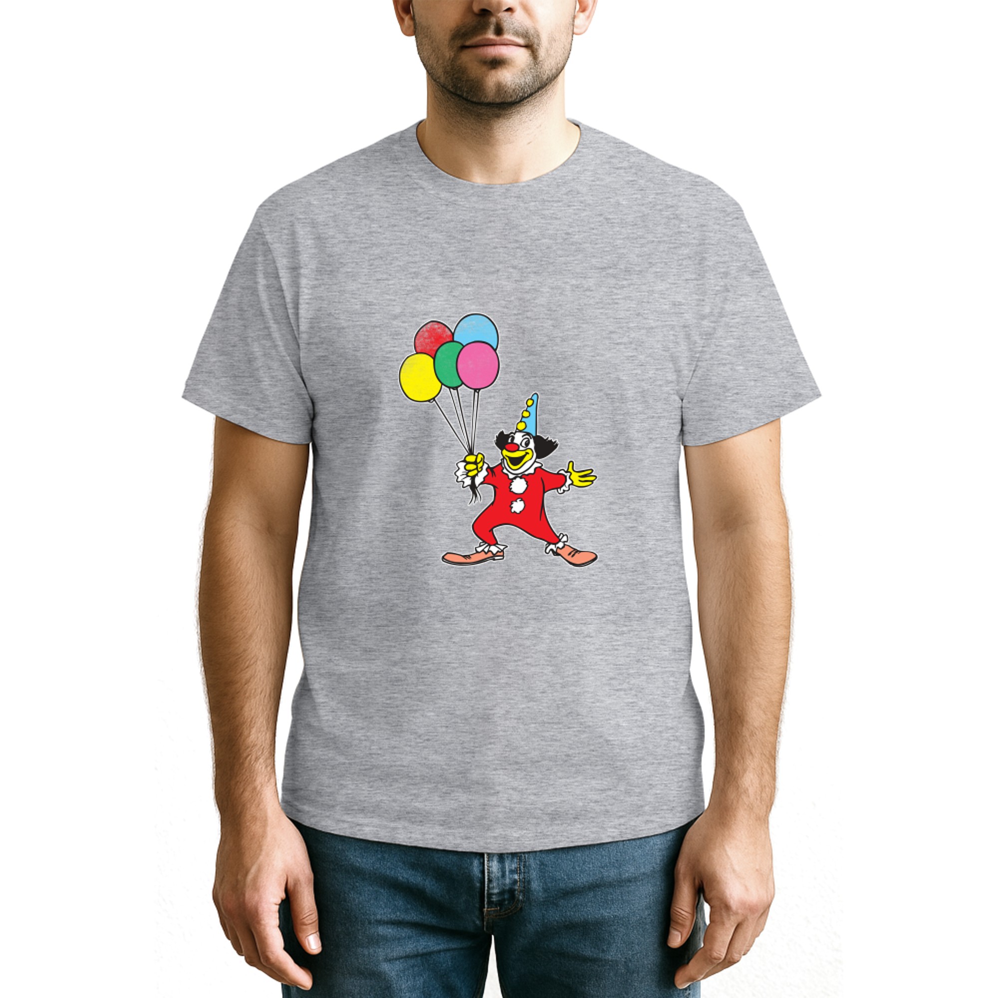 Clown mit Ballon Geburtstag Haloween Party Vintage Design Langarm